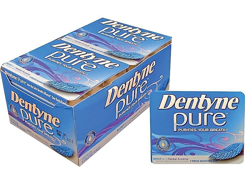 Dentyne Pure Sugar Free Gum, Mint With Herbal Accents, 10/Box