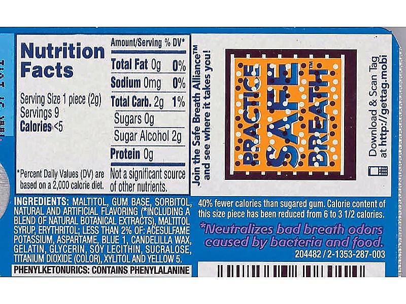Dentyne Pure Sugar Free Gum, Mint With Herbal Accents, 10/Box