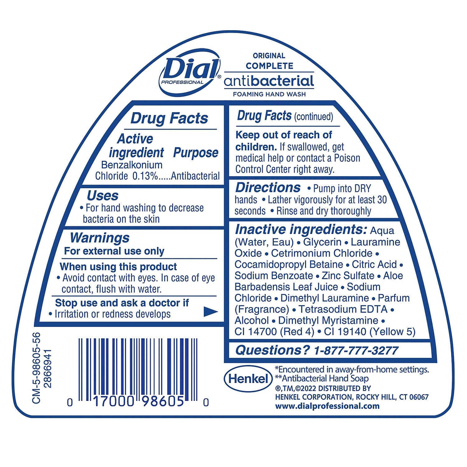 Dial Complete Antibacterial Foaming Hand Soap, 15.2 Oz.