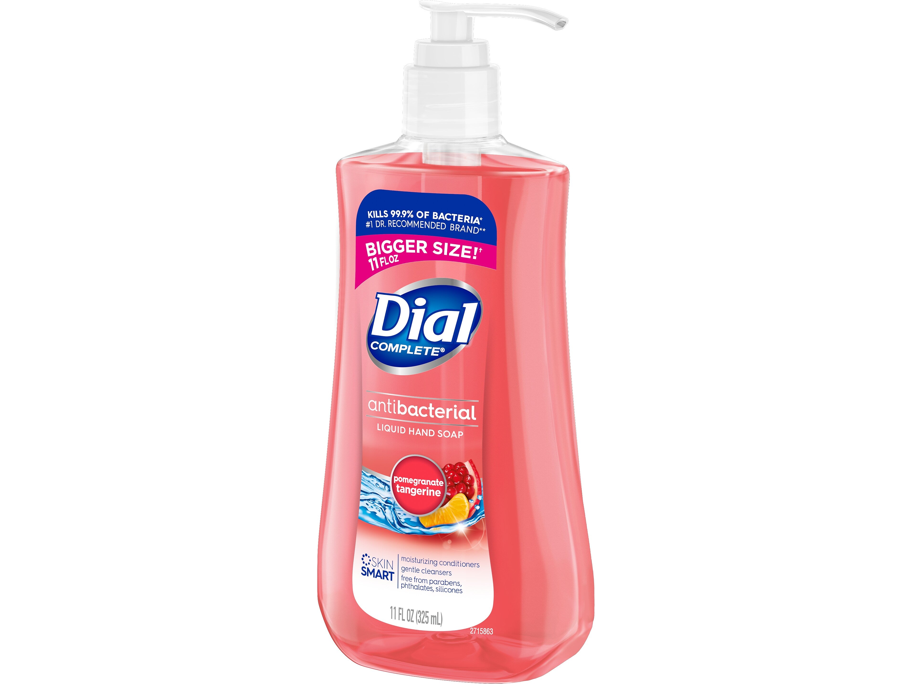 Dial Complete Antibacterial Liquid Hand Soap, Pomegranate Tangerine Scent, 11 Fl. Oz.