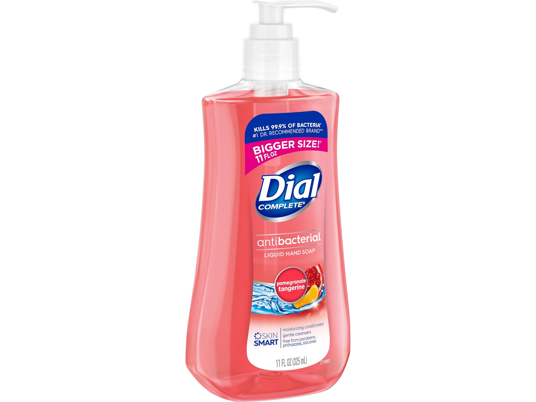 Dial Complete Antibacterial Liquid Hand Soap, Pomegranate Tangerine Scent, 11 Fl. Oz.