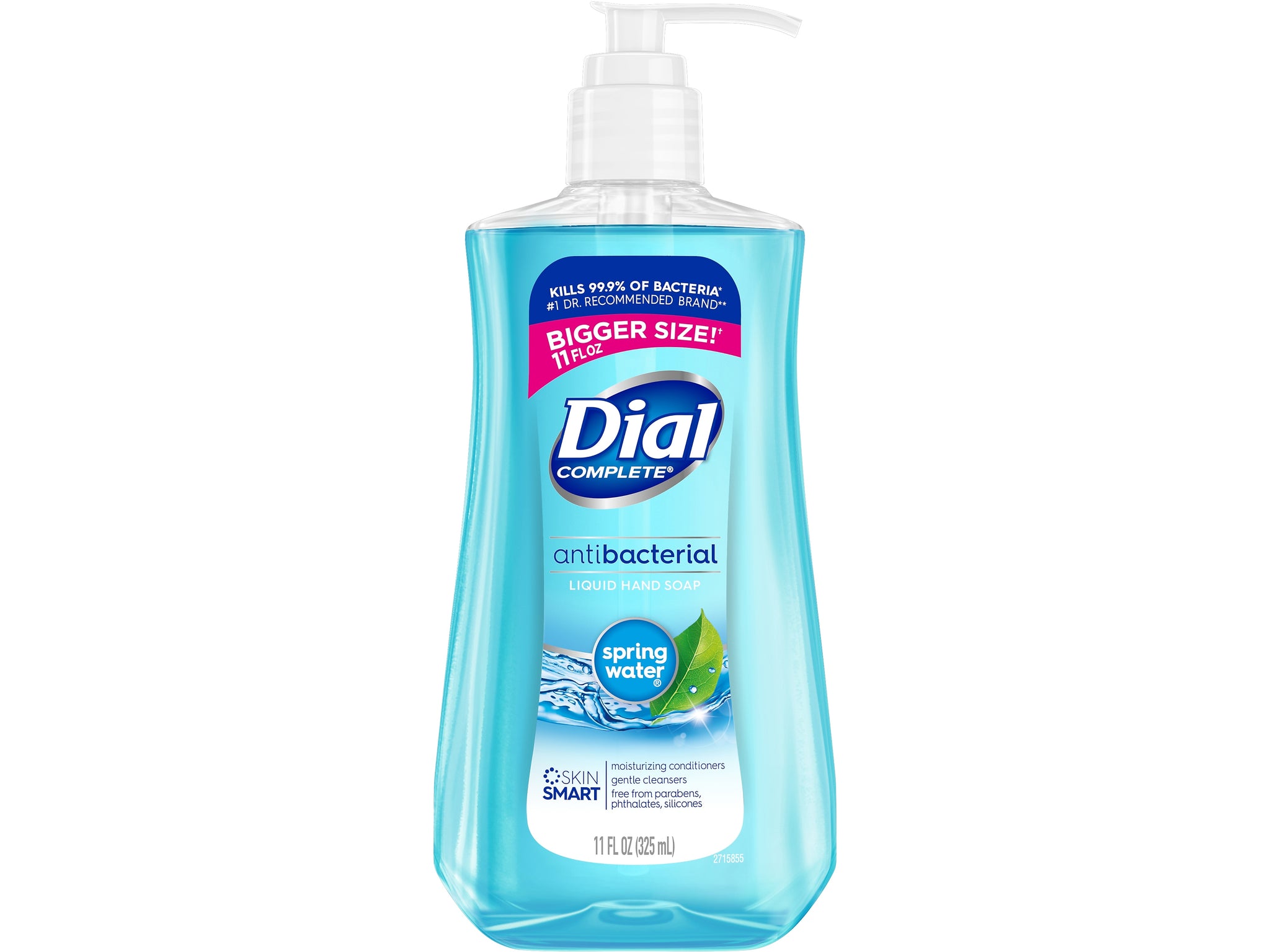 Dial Complete Antibacterial Liquid Hand Soap, Spring Water, 11 Fl. Oz.