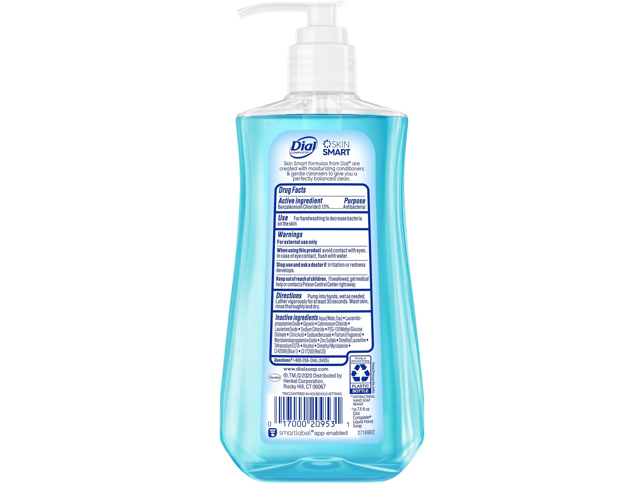 Dial Complete Antibacterial Liquid Hand Soap, Spring Water, 11 Fl. Oz.