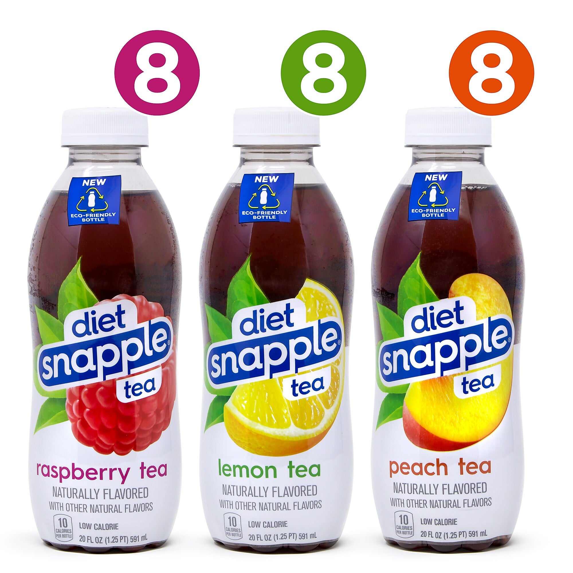 Diet Snapple Ice Tea Variety Pack, 20 oz., 24/Pack