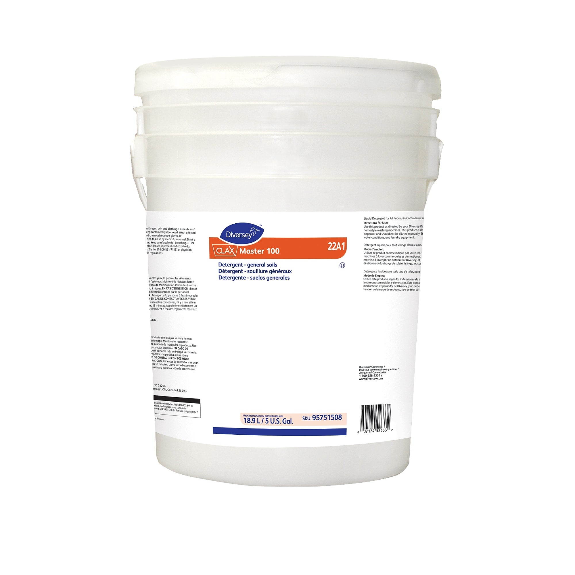 Diversey Clax Master 100 Solvent Enhanced Detergent, 5 Gallon