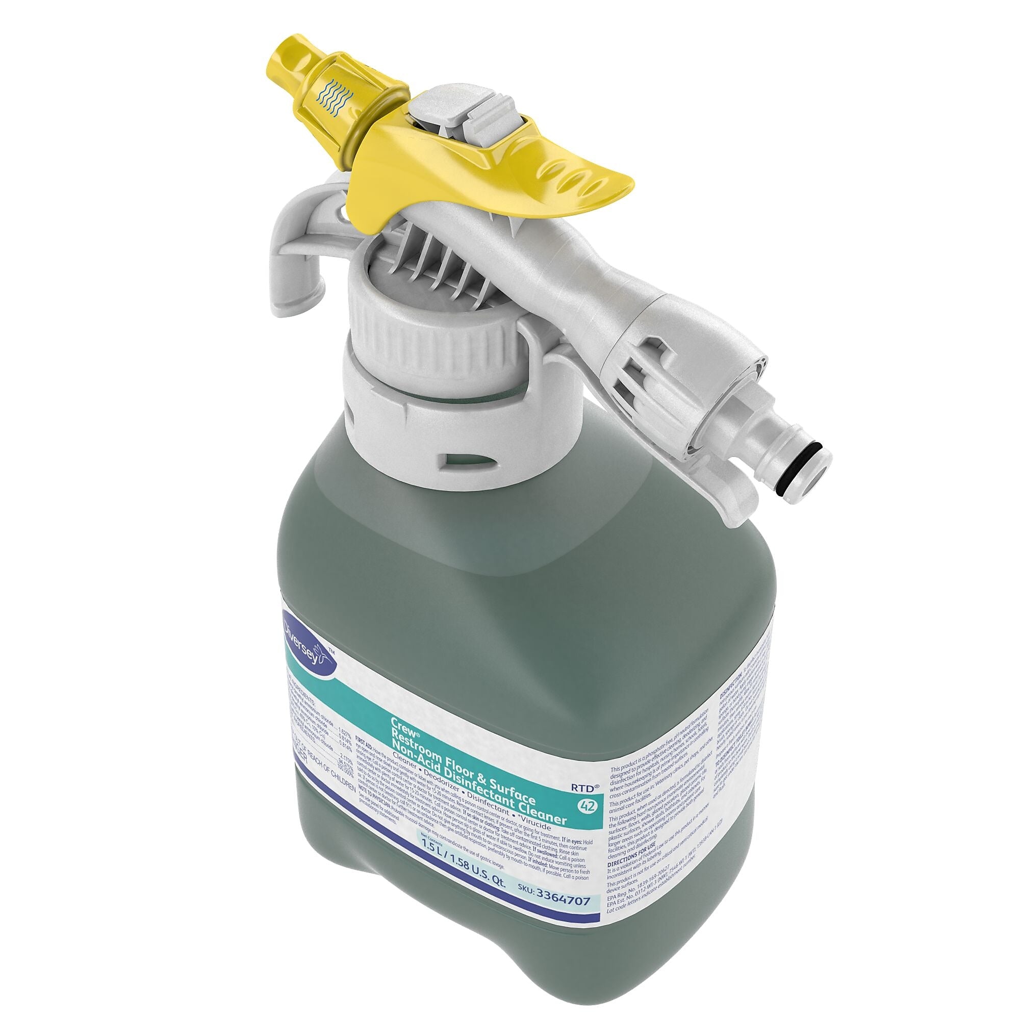 Diversey Crew 42 Disinfectant for Diversey RTD, Fresh Scent, 50.7 oz., 2/Carton
