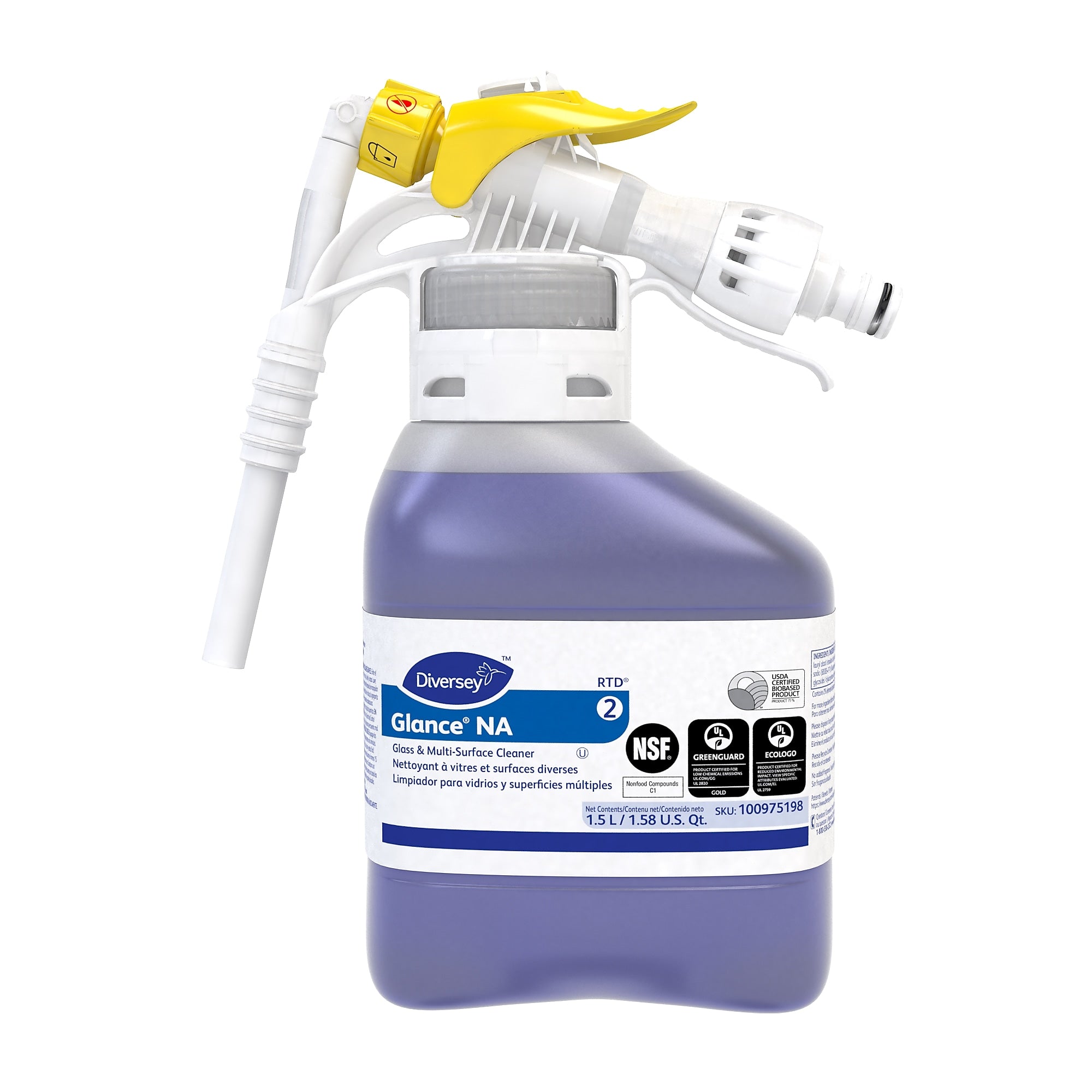 Diversey Glance NA Glass & Multi-Surface Cleaner, 1.5 L