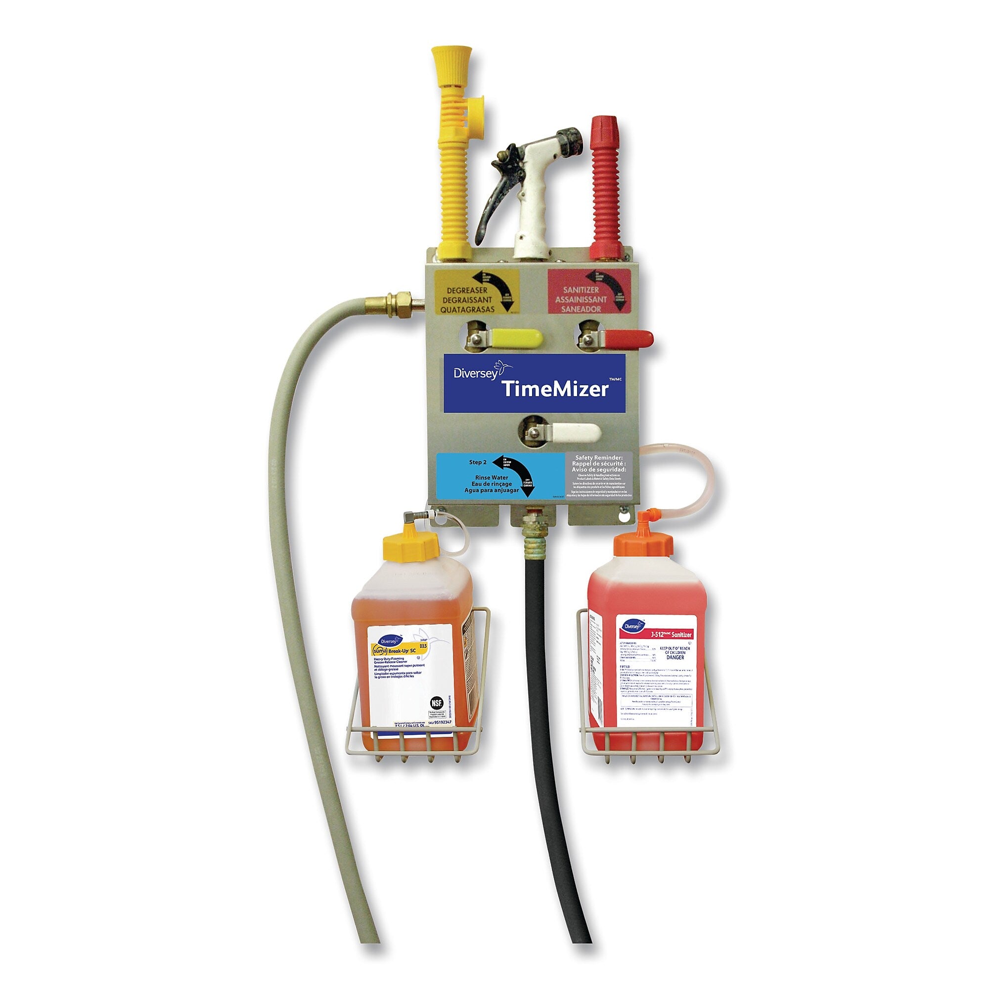 Diversey™ J-Fill Time Mizer Spray System, 2.5 L, Two Dispenser, 13 x 7.5 x 21.61, Stainless Steel