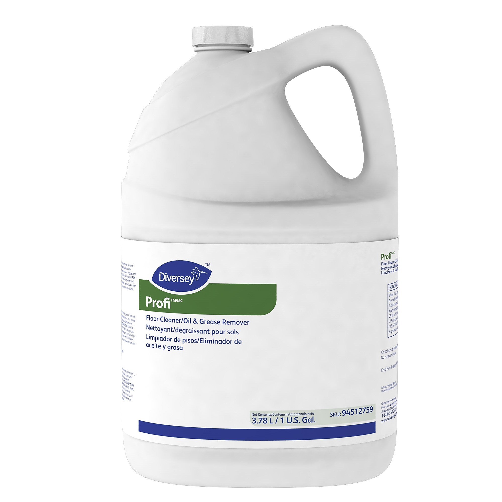 Diversey Profi Floor Cleaner/Oil & Grease Remover, 128 Oz., 4/Carton