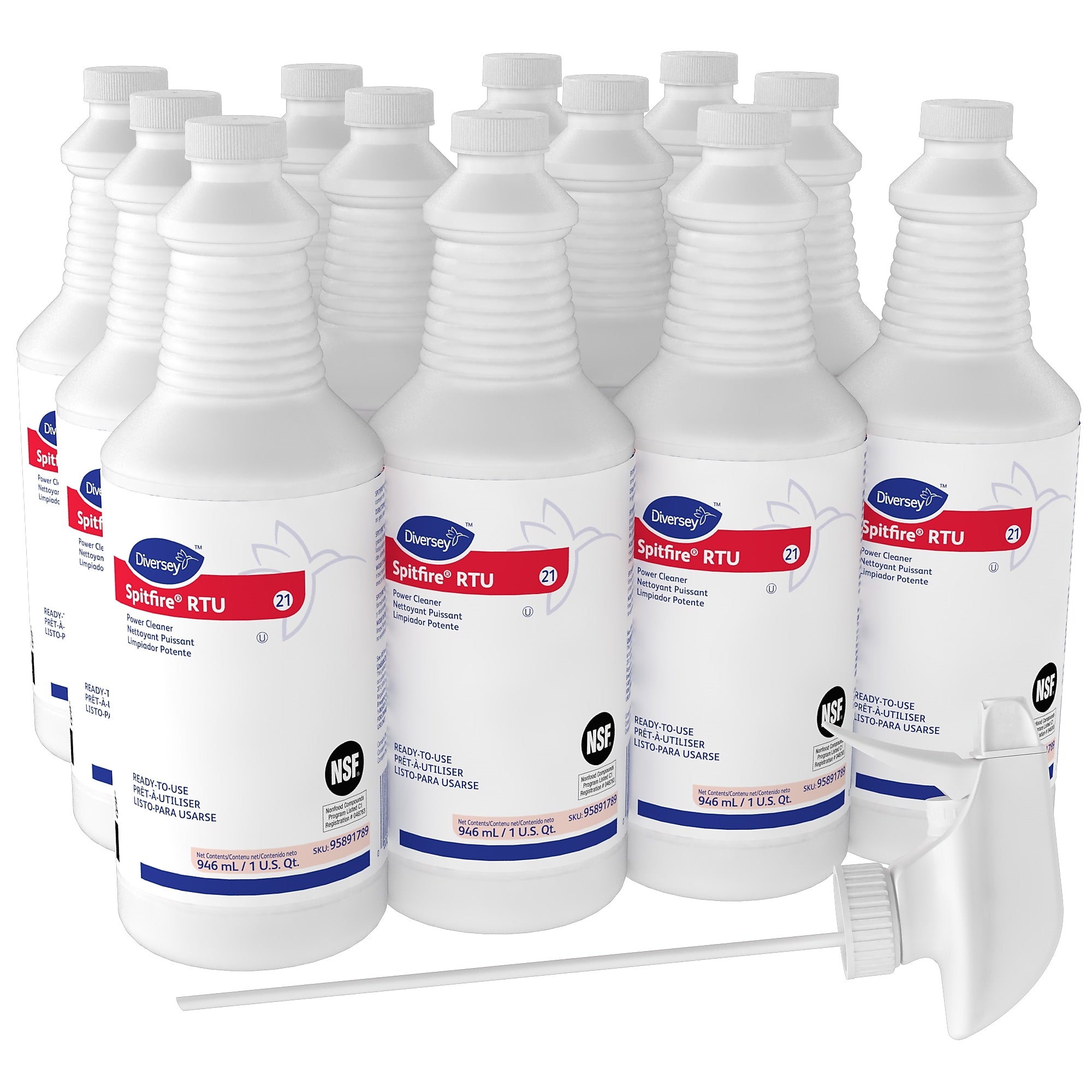 Diversey Spitfire Power All-Purpose Cleaner, Fresh Pine Scent, 32 oz., 12/Carton