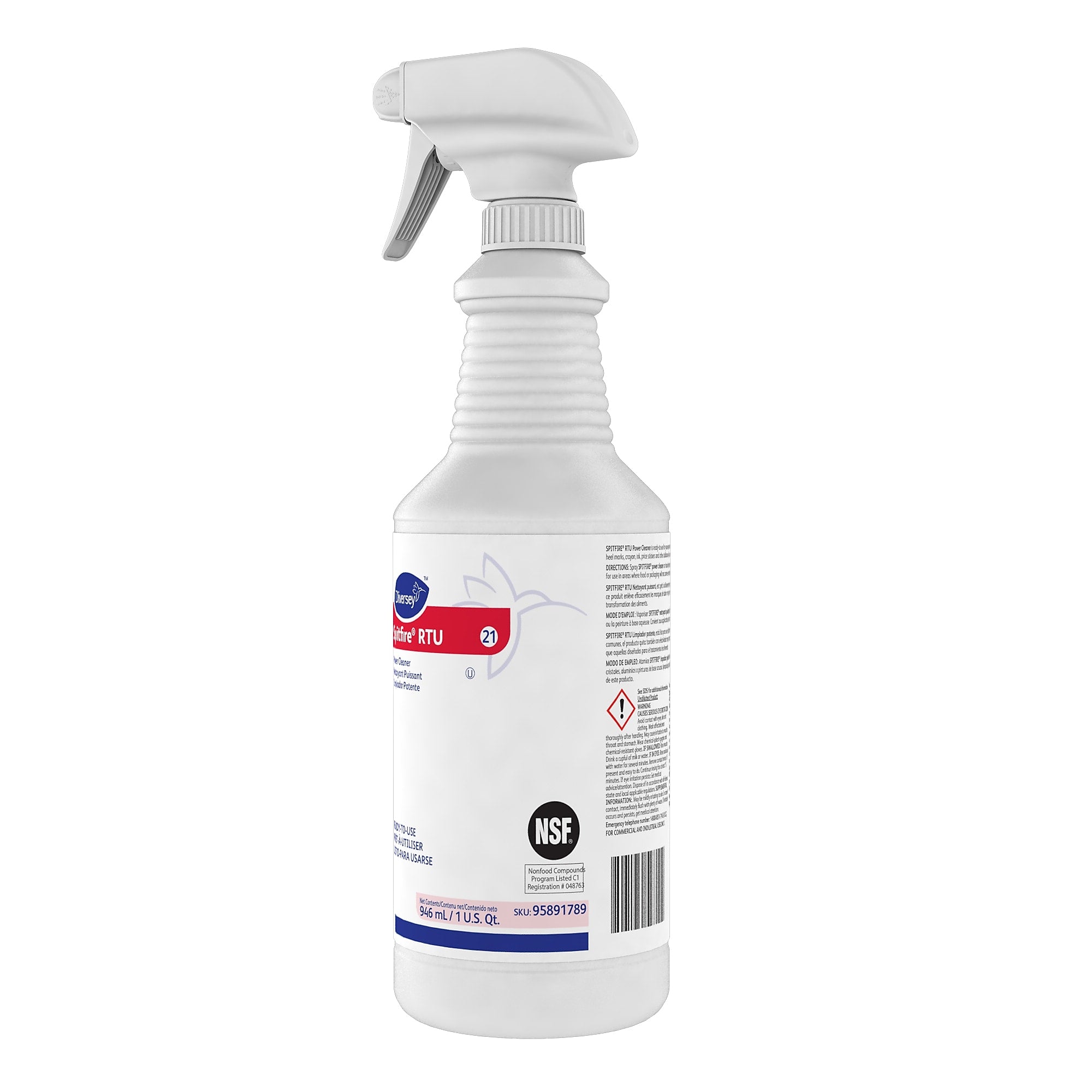Diversey Spitfire Power All-Purpose Cleaner, Fresh Pine Scent, 32 oz., 12/Carton