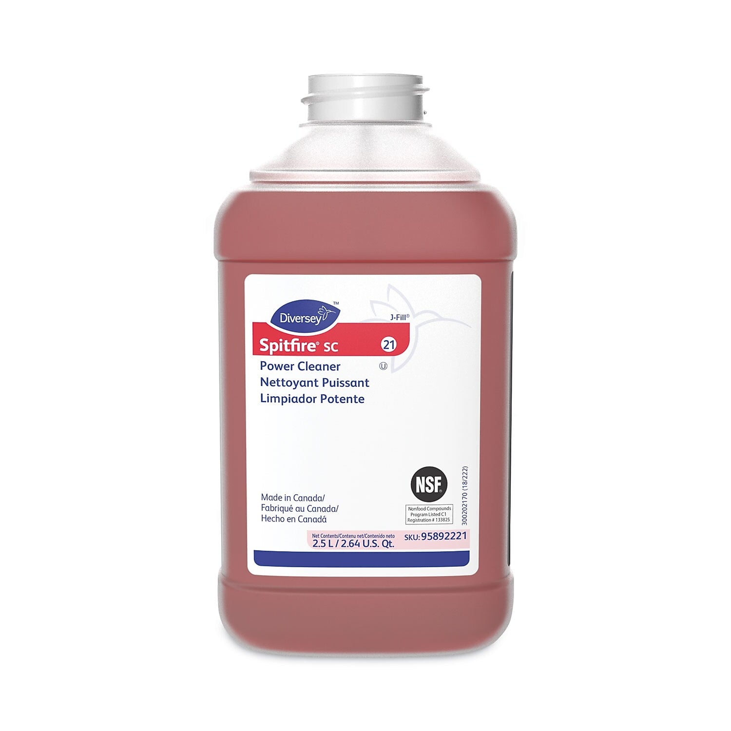 Diversey Spitfire SC Power Cleaner Degreaser, Fresh Pine Scent, 2.64 qt., 2/Carton