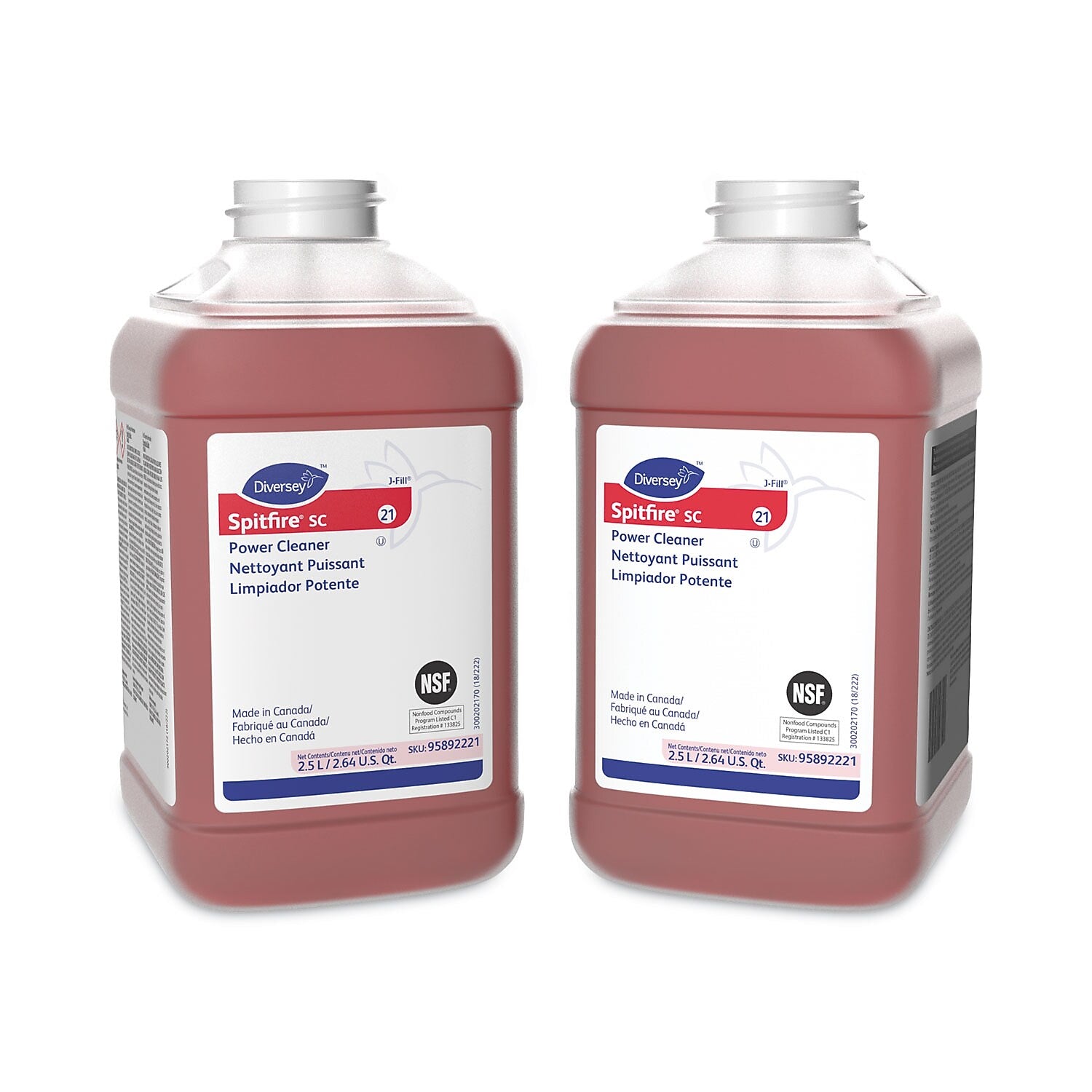 Diversey Spitfire SC Power Cleaner Degreaser, Fresh Pine Scent, 2.64 qt., 2/Carton