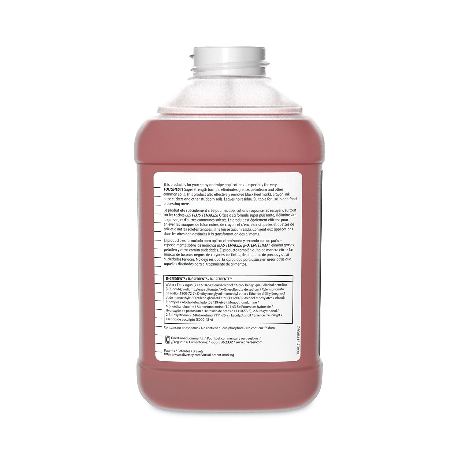 Diversey Spitfire SC Power Cleaner Degreaser, Fresh Pine Scent, 2.64 qt., 2/Carton