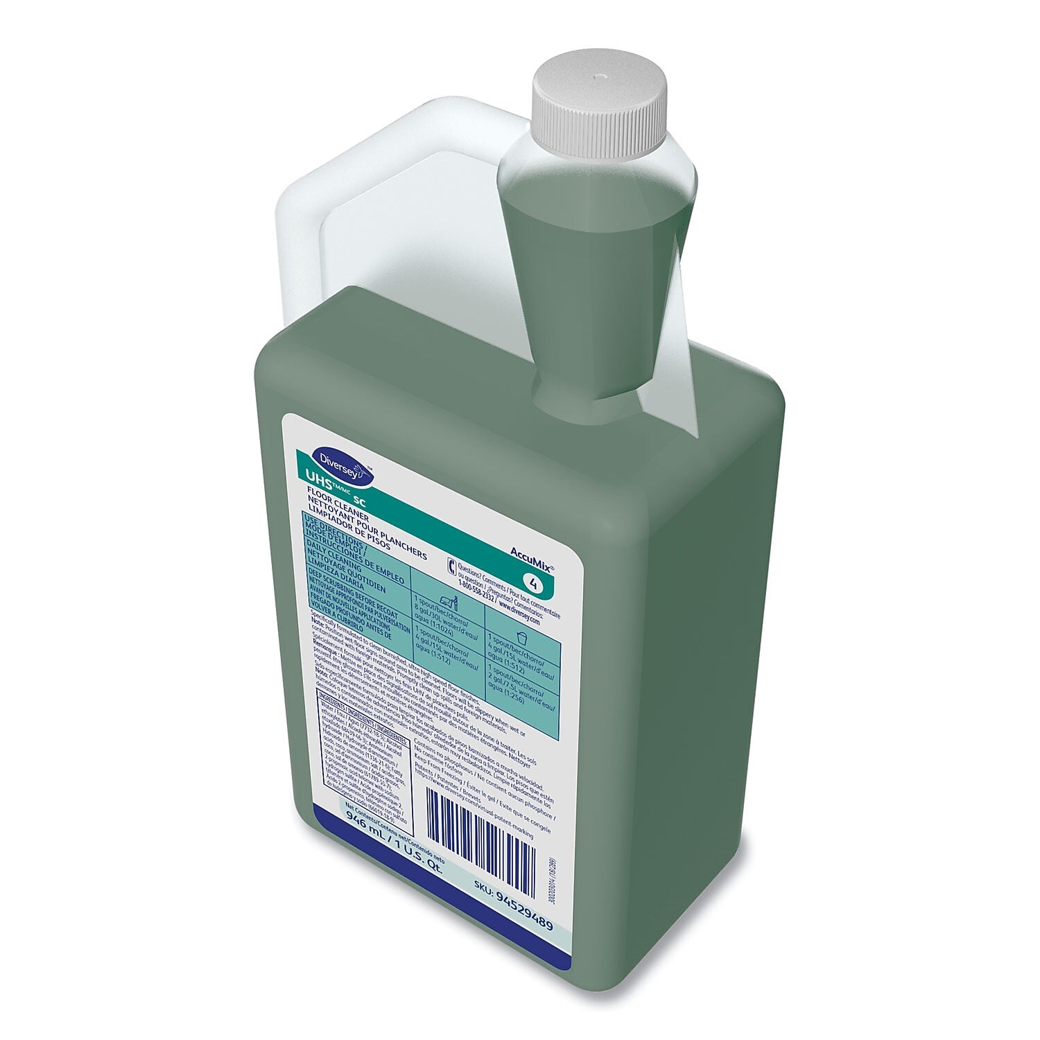 Diversey UHS Floor Cleaner Degreaser, 32 oz., 6/Carton