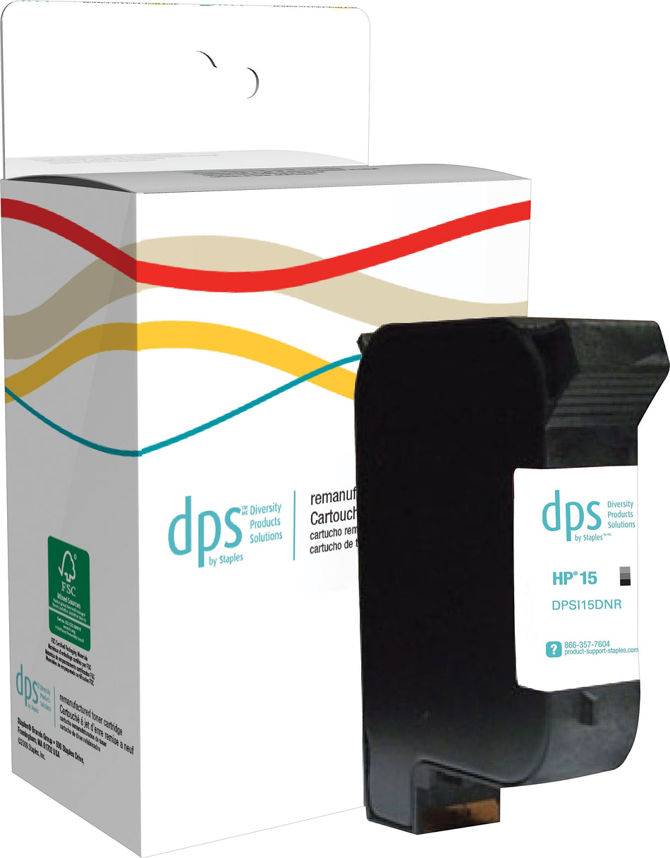 Diversity Products Solutions by Staples Remanufactured Black Standard Yield Ink Cartridge Replacement for HP 15