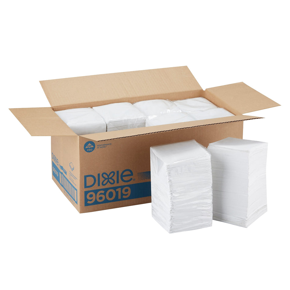 Dixie 1/4-Fold 1-Ply Beverage Napkin by GP PRO, White, 500 Napkins/Pack, 8 Packs/Case