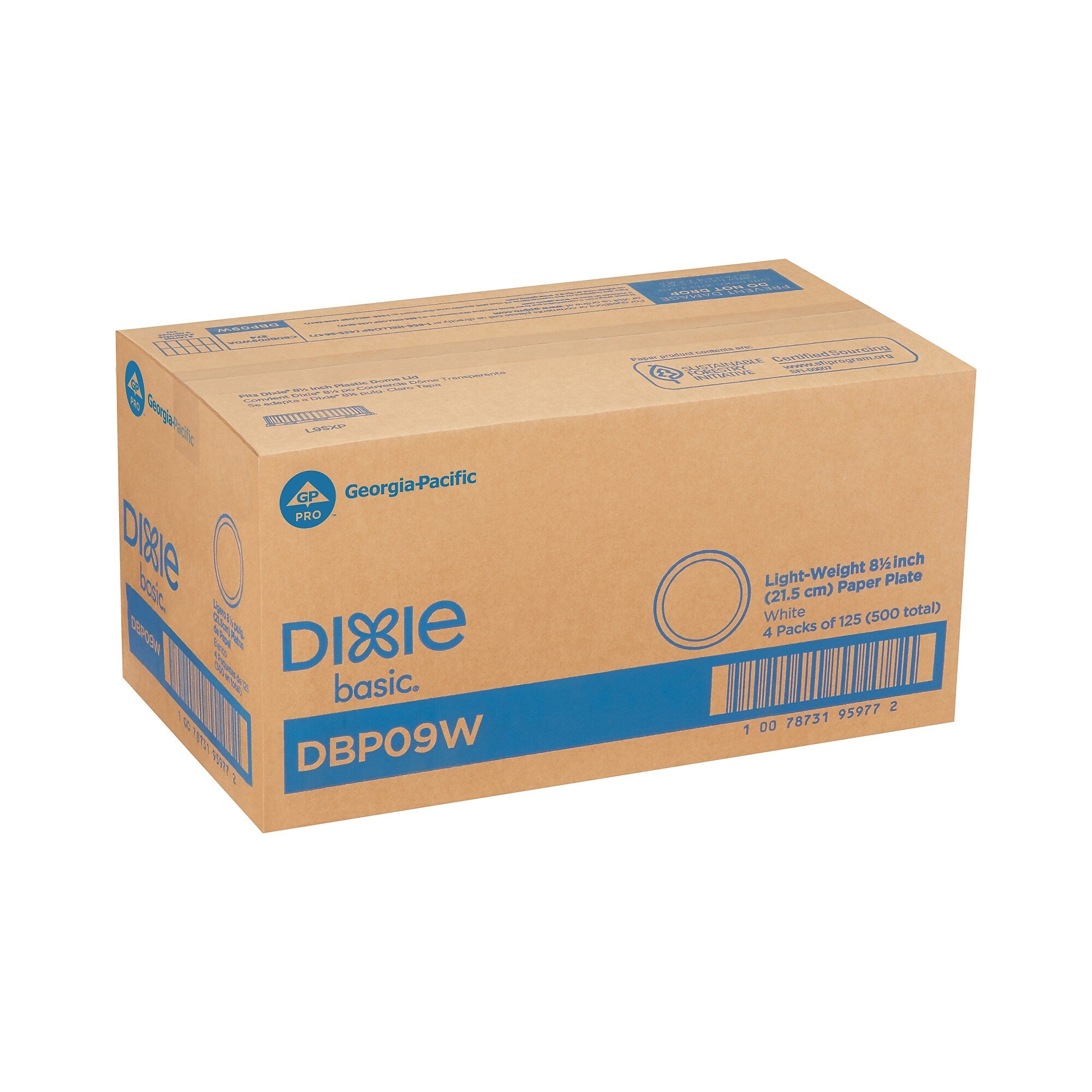 Dixie Basic Paper Plates, White, 8.8