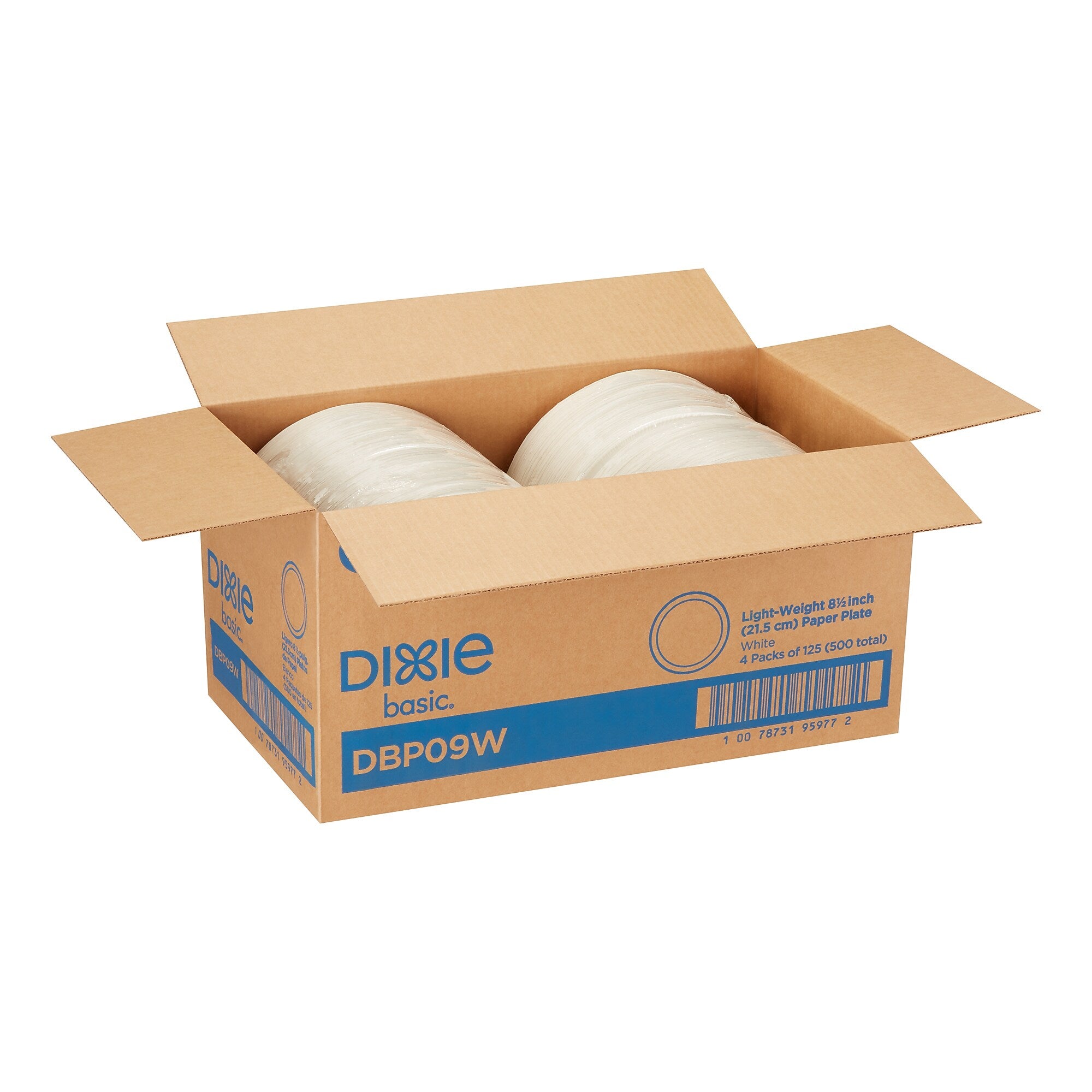 Dixie Basic Paper Plates, White, 8.8