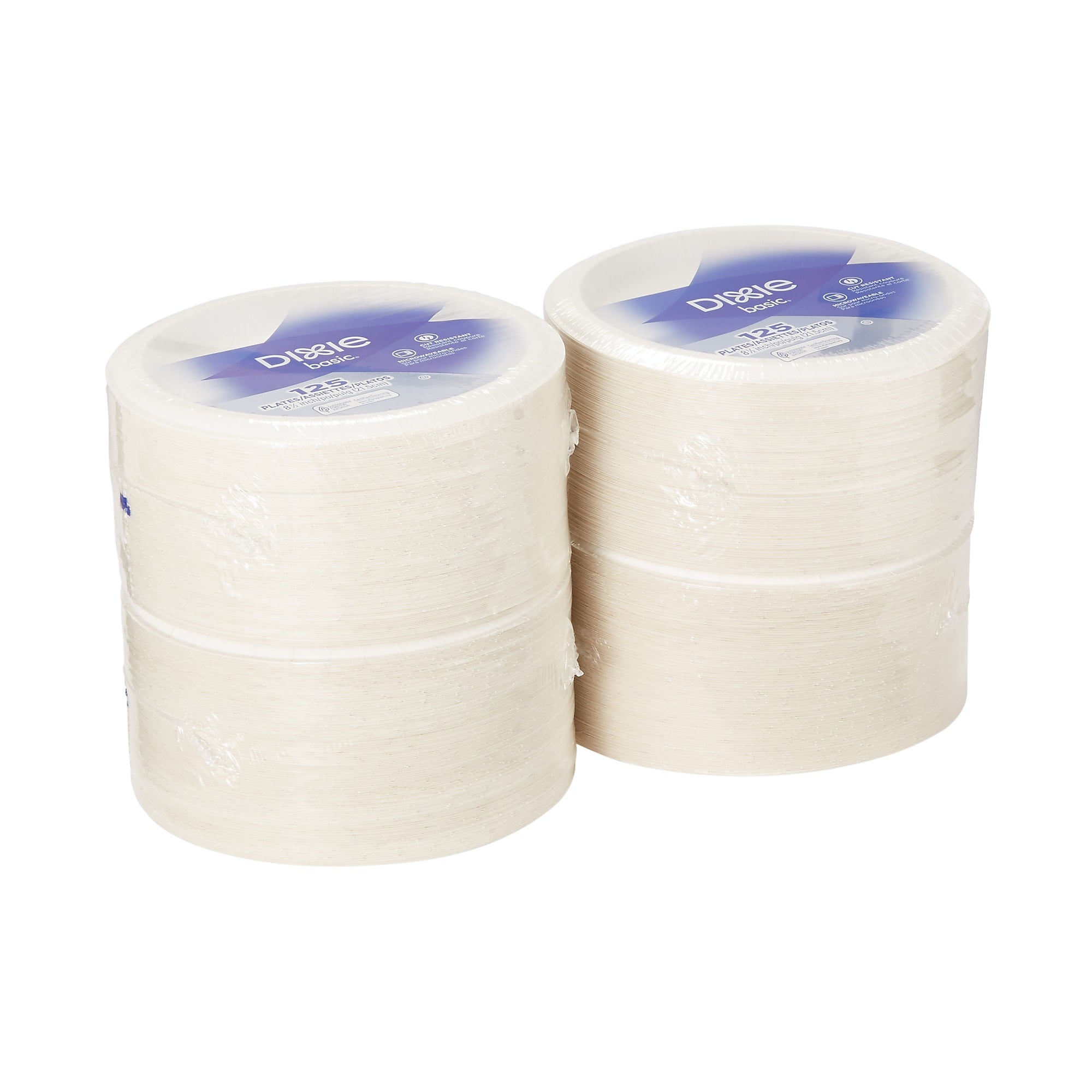 Dixie Basic Paper Plates, White, 8.8