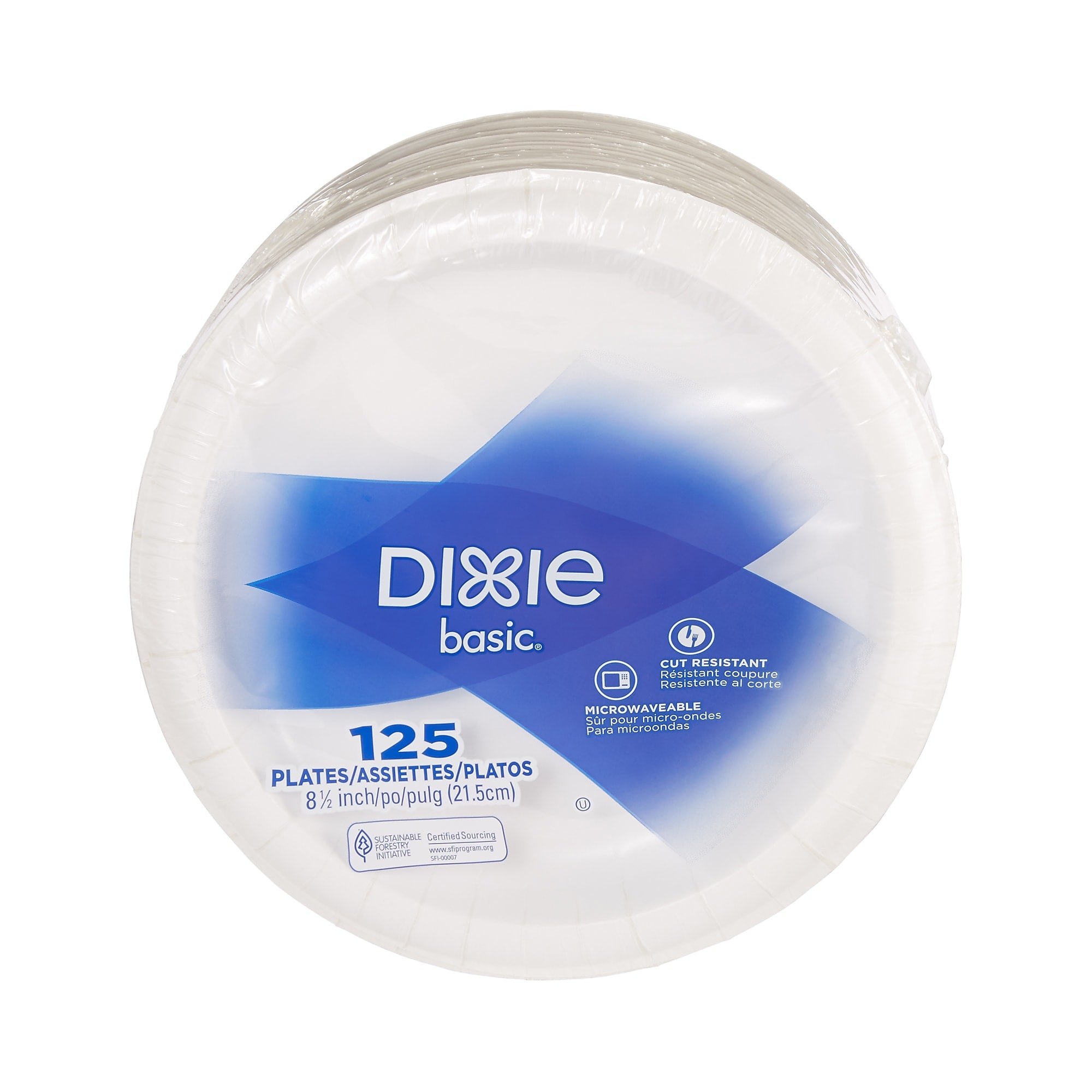 Dixie Basic Paper Plates, White, 8.8