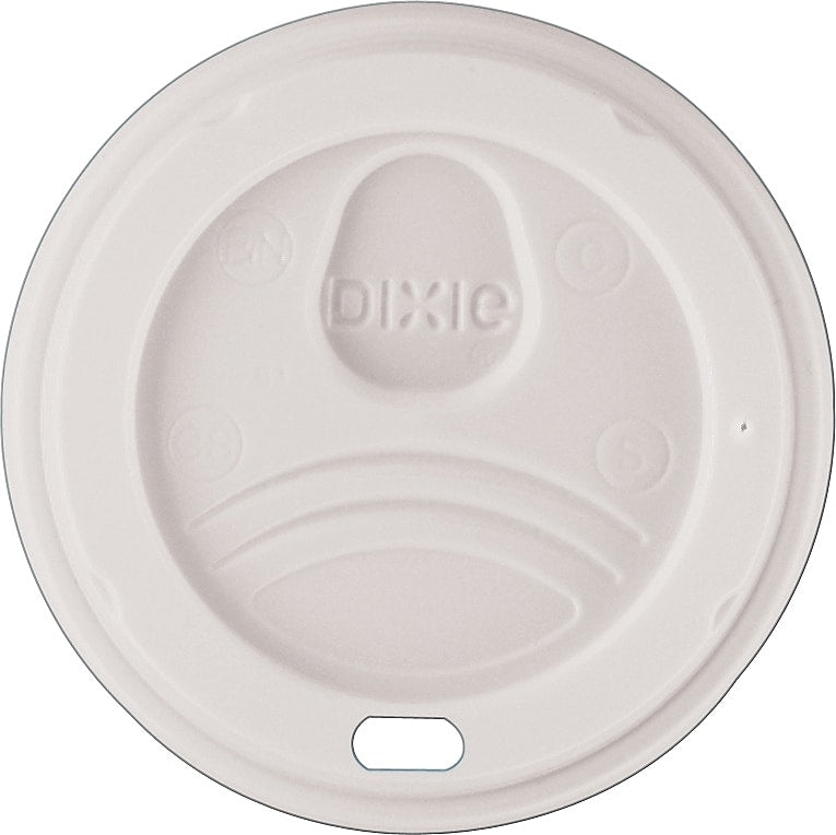 Dixie Dome Plastic Hot Cup Lid, 10-20 oz., White, 50/Pack