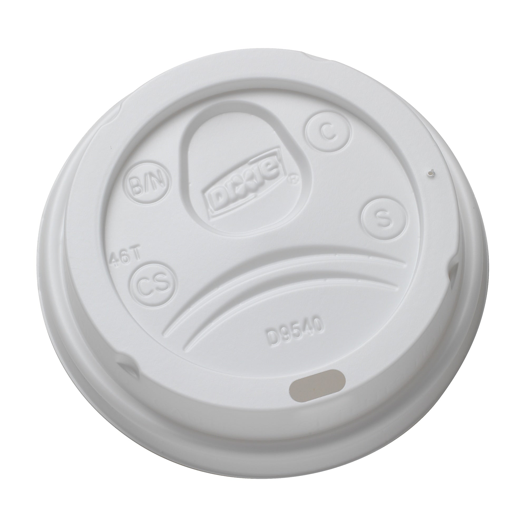 Dixie Dome Plastic Hot Cup Lids, 10 oz., White, 1000/Carton