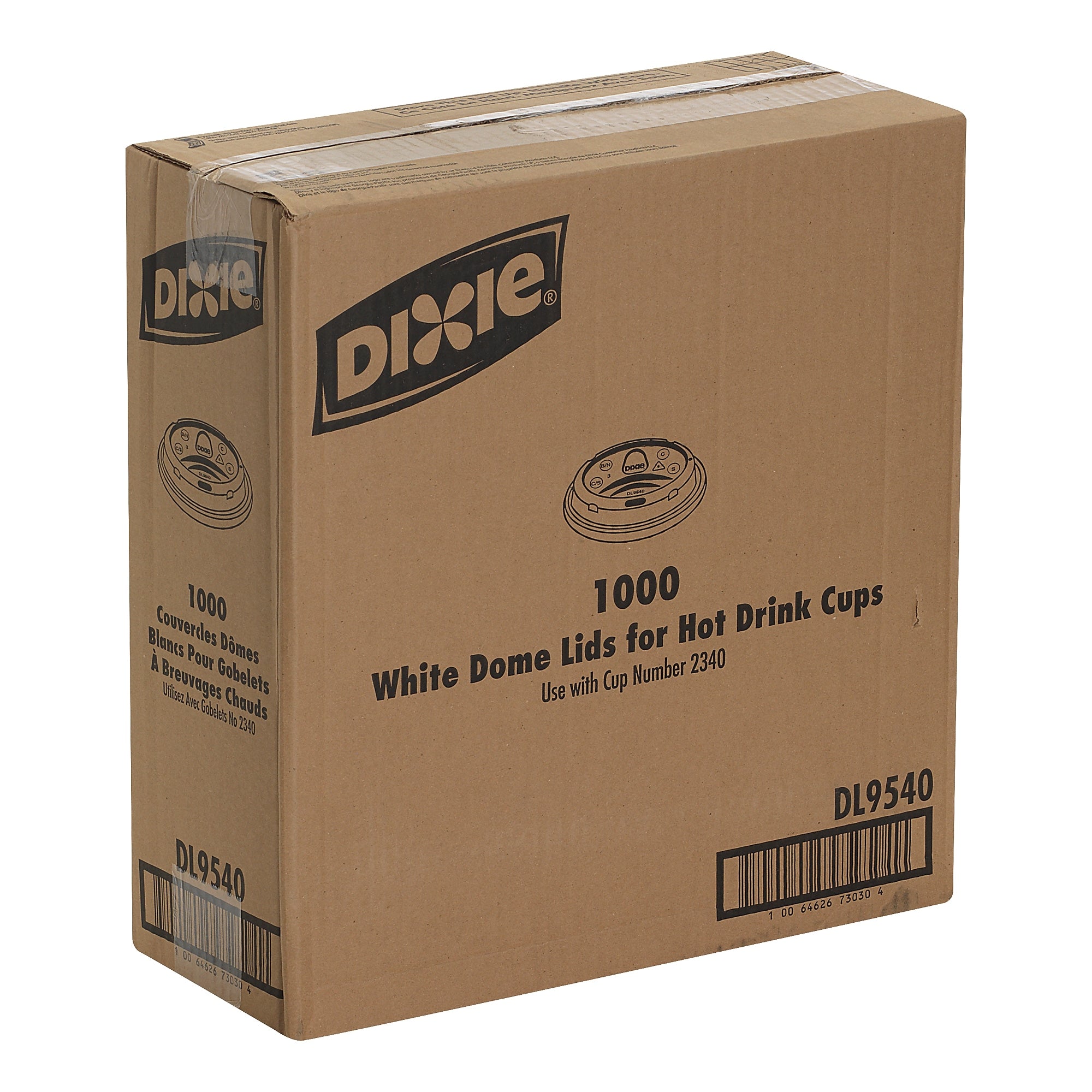 Dixie Dome Plastic Hot Cup Lids, 10 oz., White, 1000/Carton
