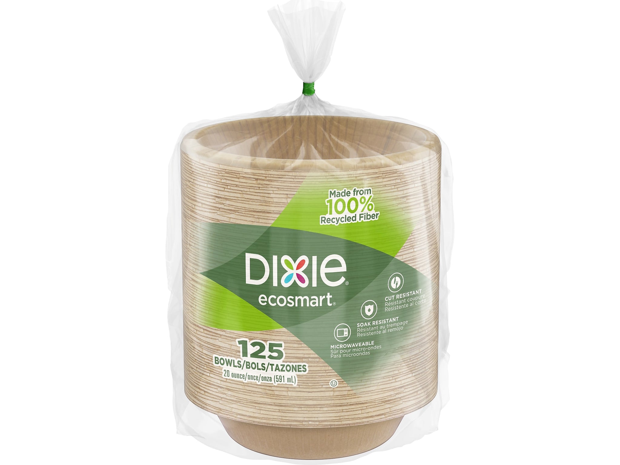 Dixie ecosmart Paper Bowl, 20 oz., Kraft, 125 Bowls/Pack