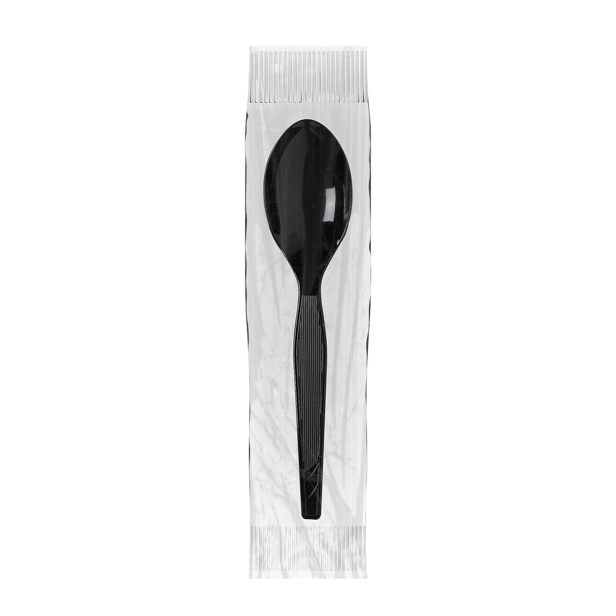Dixie Grab 'N Go Individually Wrapped Medium-Weight Spoon, Dispenser Box, Black, 90/Pack