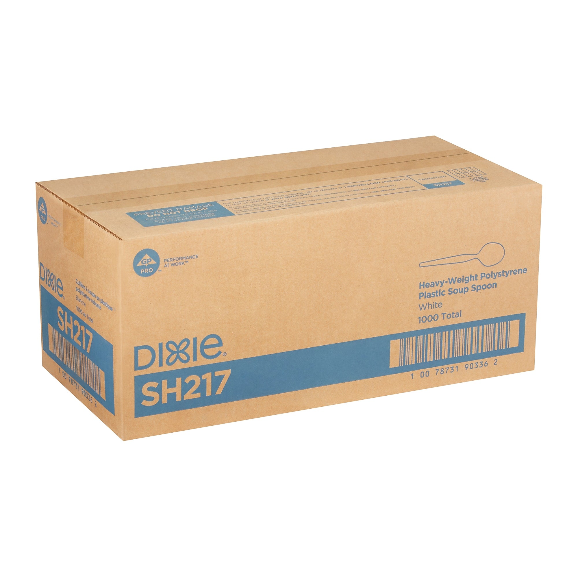 Dixie Heavy-Weight Polystyrene Plastic Soup Spoons by GP PRO, White, 1000/Carton