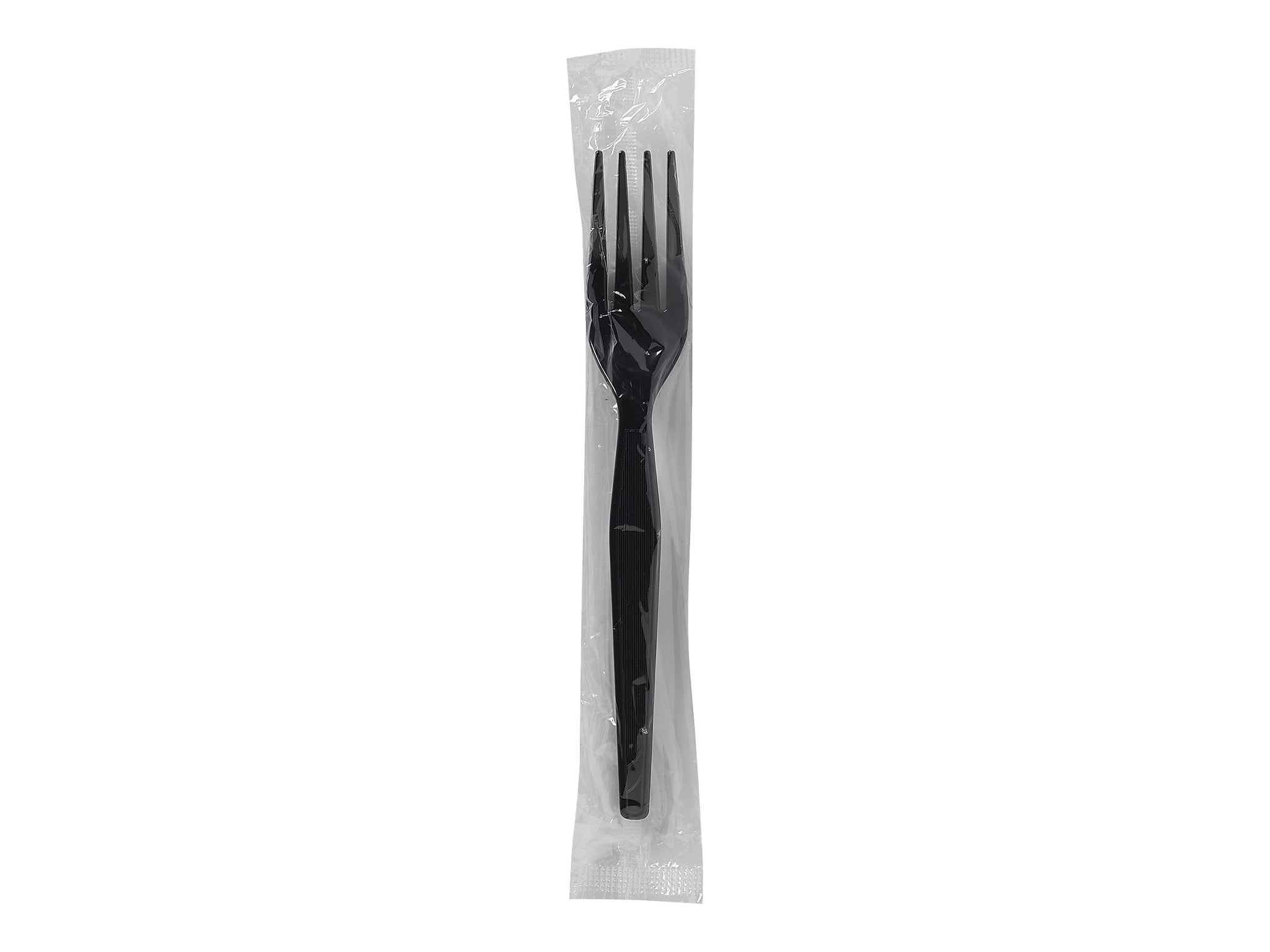 Dixie Individually Wrapped Plastic Fork, Heavy-Weight, Black, 1000/Carton