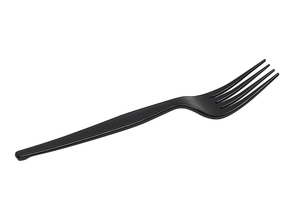 Dixie Individually Wrapped Plastic Fork, Heavy-Weight, Black, 1000/Carton