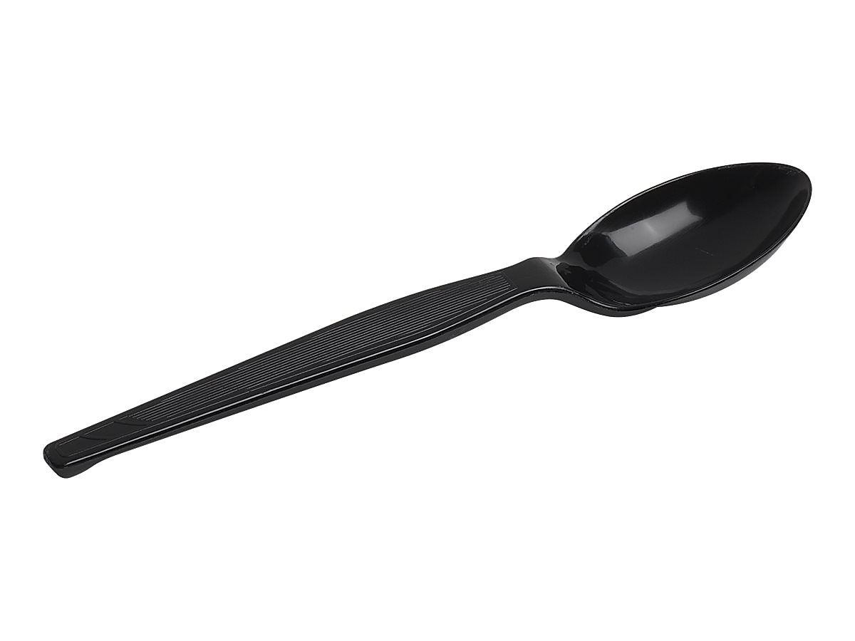 Dixie Individually Wrapped Plastic Teaspoon, Heavy-Weight, Black, 1000/Carton