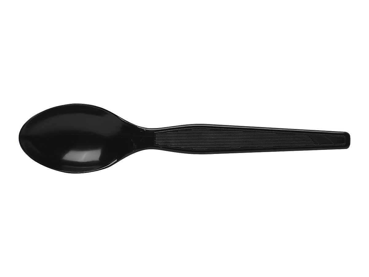 Dixie Individually Wrapped Plastic Teaspoon, Heavy-Weight, Black, 1000/Carton