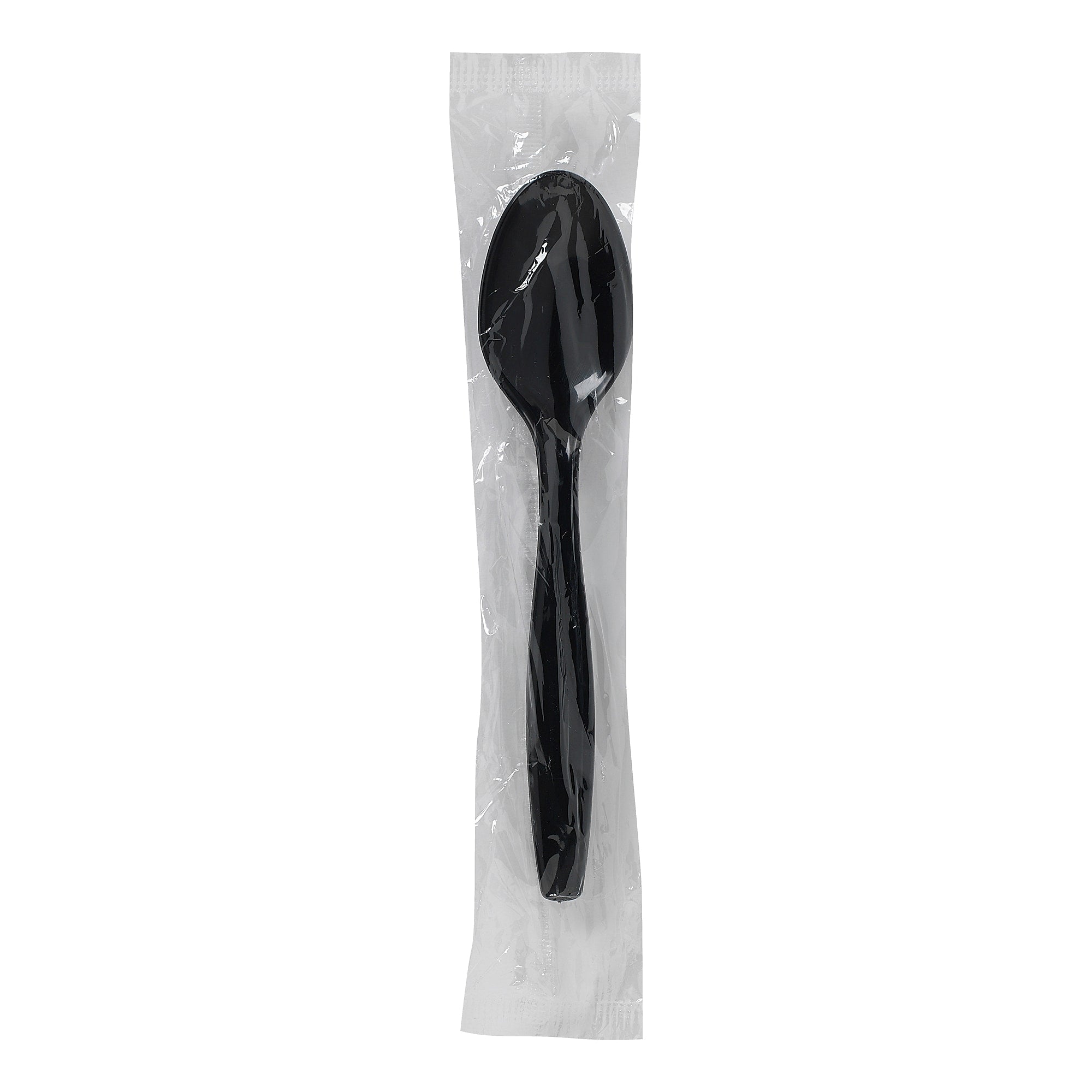 Dixie Individually Wrapped Plastic Teaspoon, Heavy-Weight, Black, 1000/Carton
