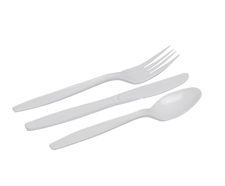 Dixie Individually Wrapped Polystyrene Cutlery Set, Medium-Weight, White, 4 Pieces/Set, 250/Carton