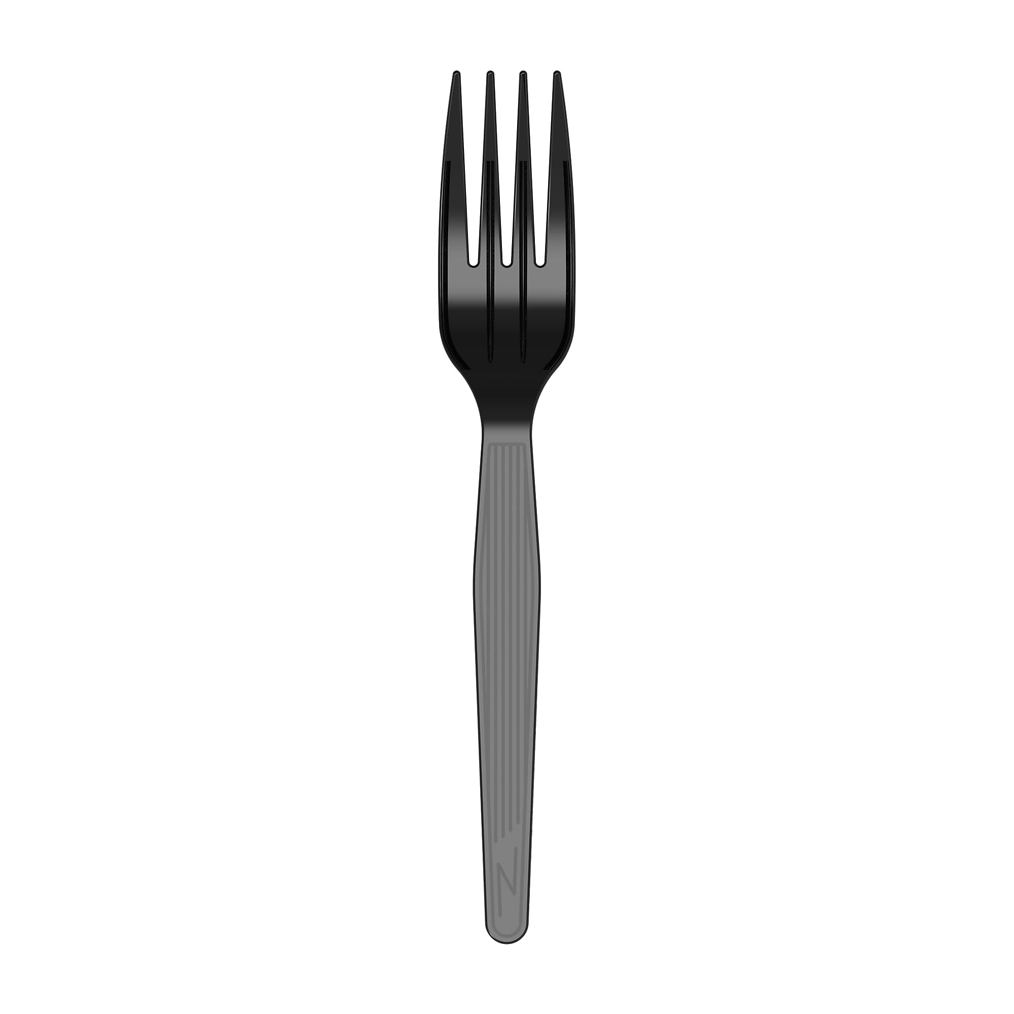 Dixie Individually Wrapped Polystyrene Fork, Medium-Weight, Black, 1000/Carton
