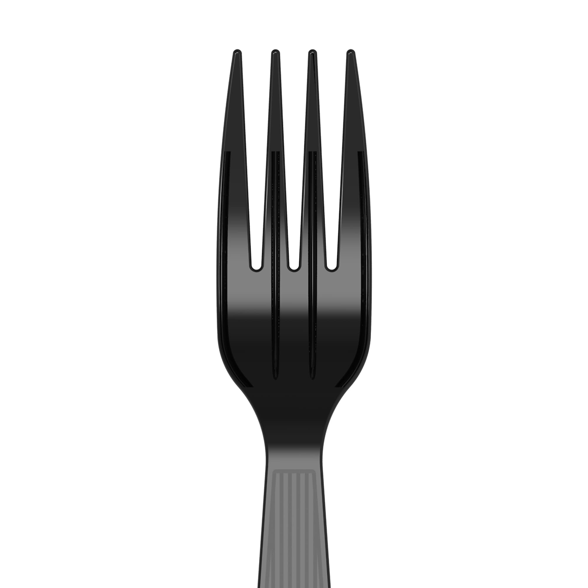 Dixie Individually Wrapped Polystyrene Fork, Medium-Weight, Black, 1000/Carton