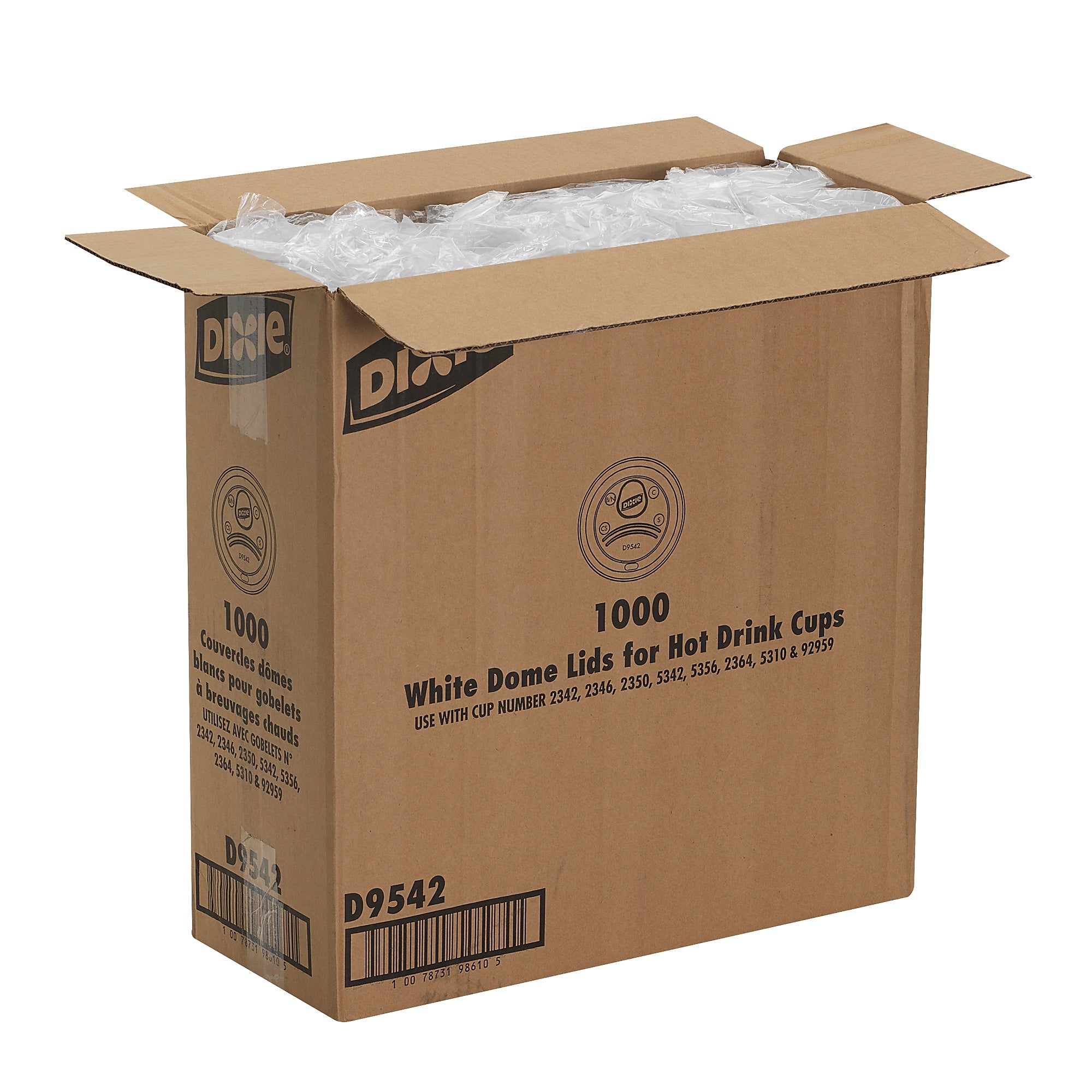 Dixie Large Plastic Lid, White, 1000/Carton