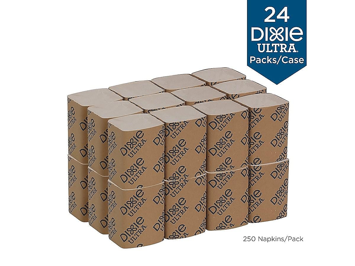 Dixie Lunch Napkin, 2-ply, Brown, 250 Napkins/Pack, 24/Carton