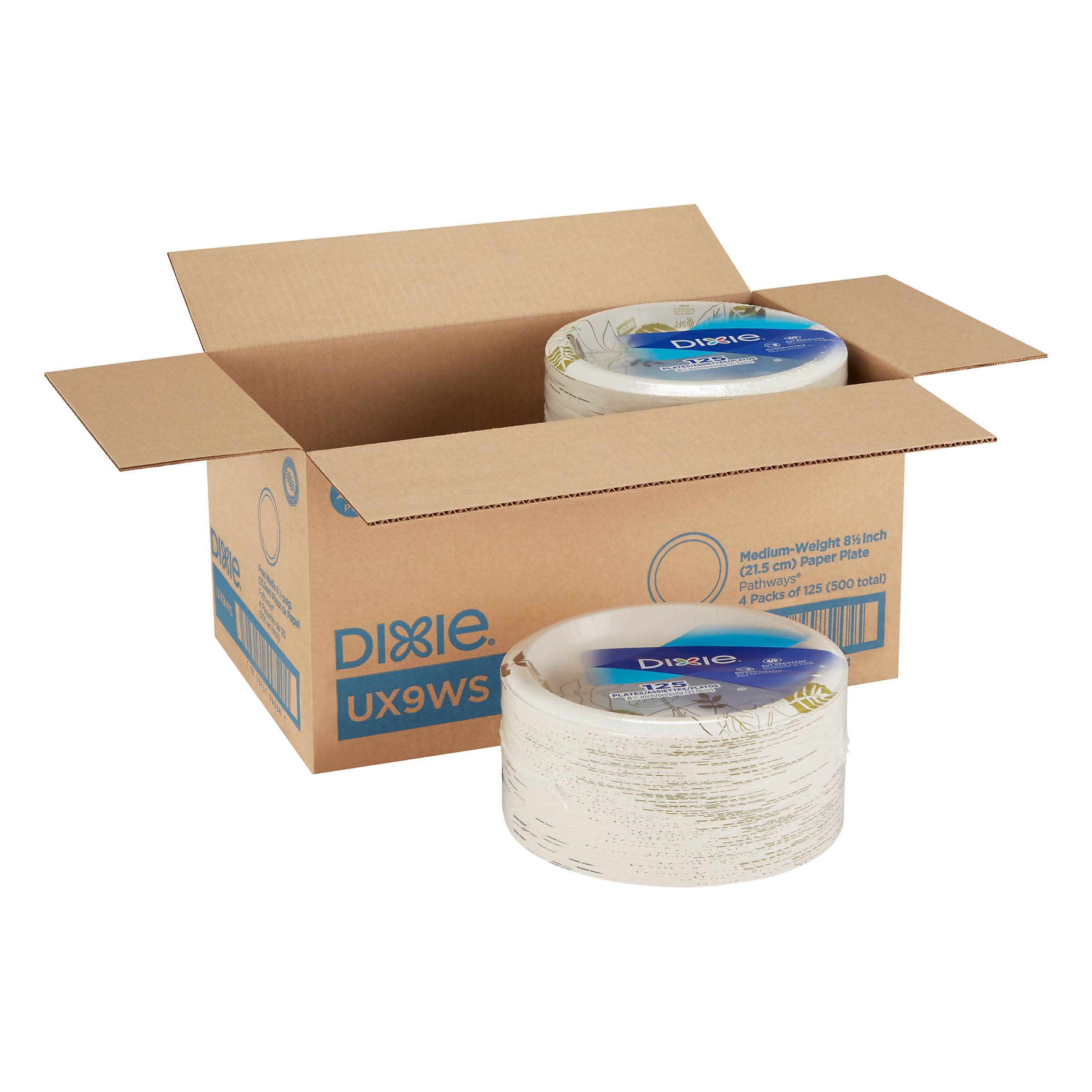 Dixie Pathways Medium-Weight Paper Plates, 8.5