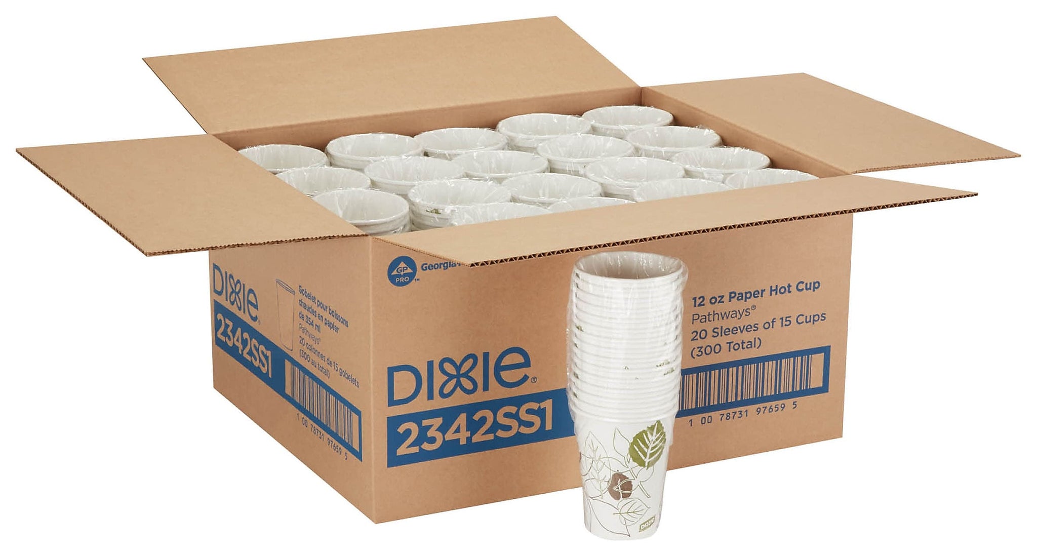 Dixie Pathways Paper Hot Cups, 12 oz., 300/Carton
