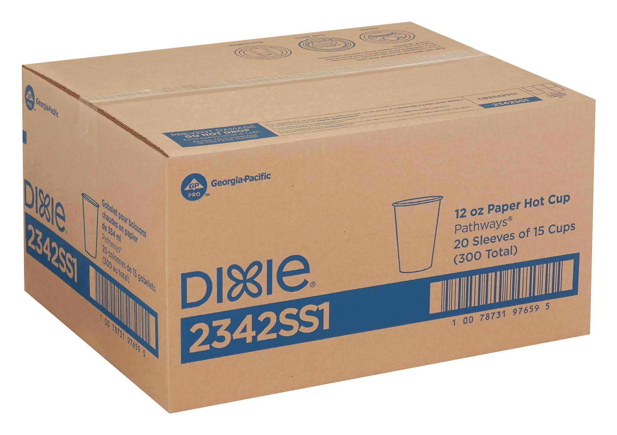 Dixie Pathways Paper Hot Cups, 12 oz., 300/Carton