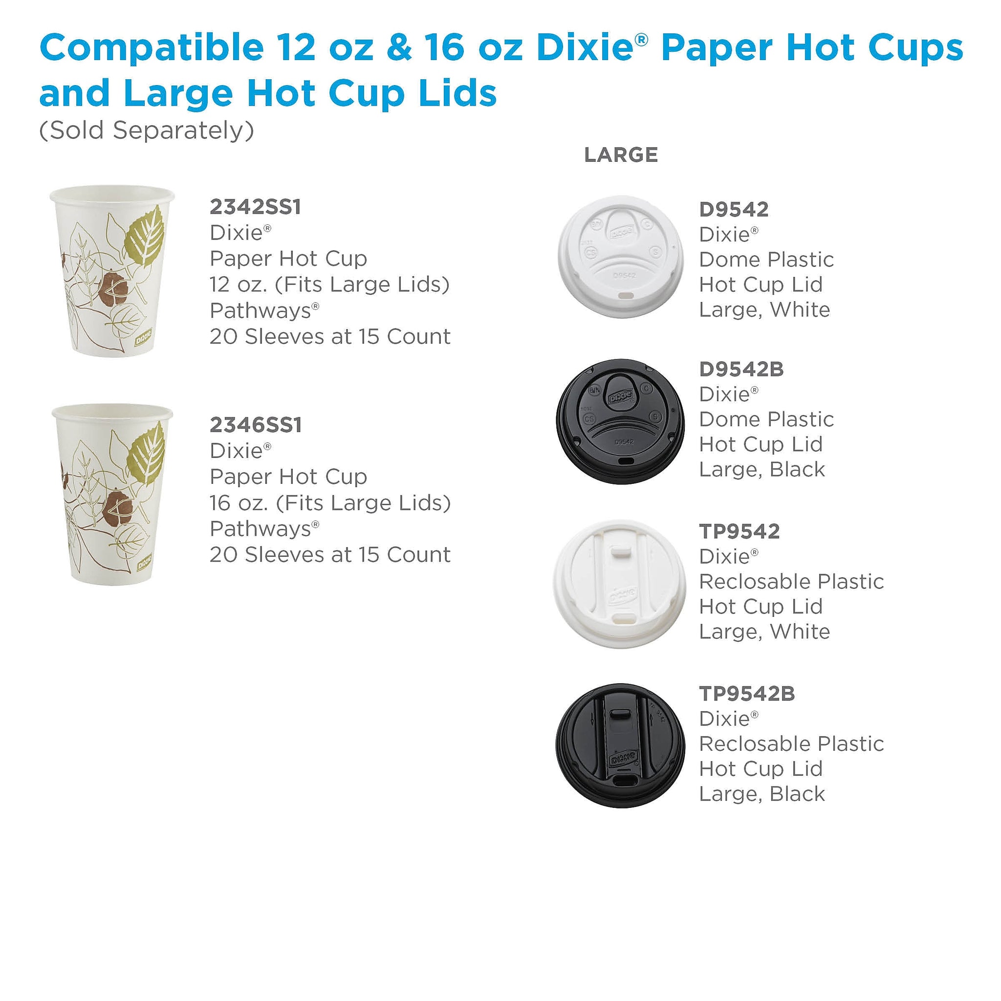 Dixie Pathways Paper Hot Cups, 16 oz., 300/Carton