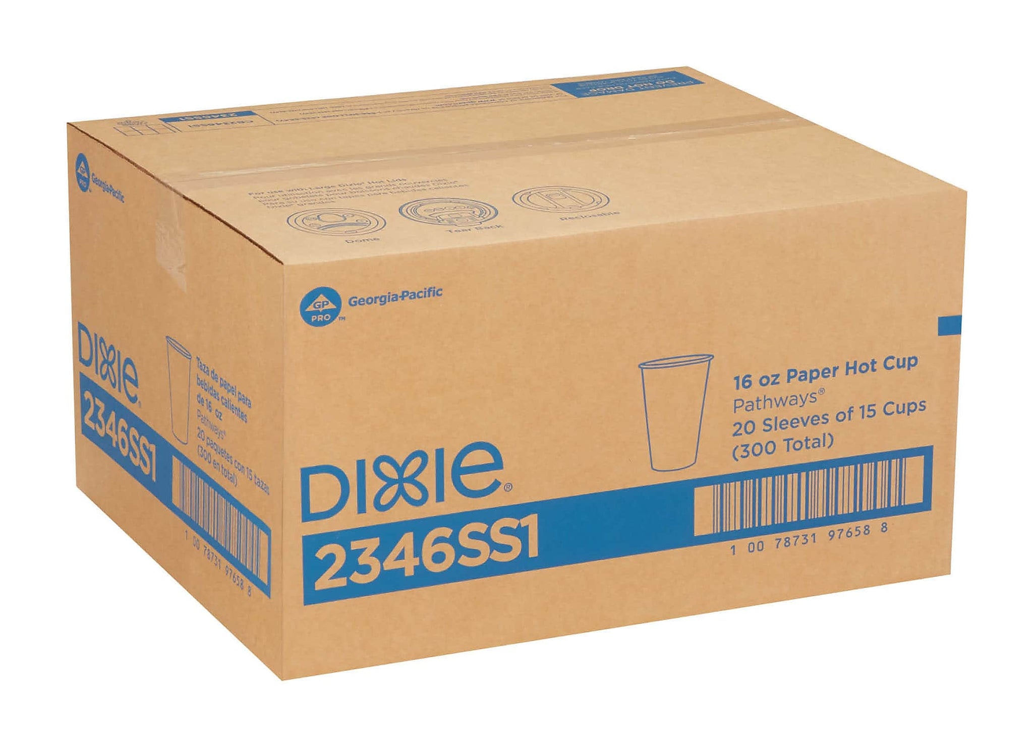 Dixie Pathways Paper Hot Cups, 16 oz., 300/Carton