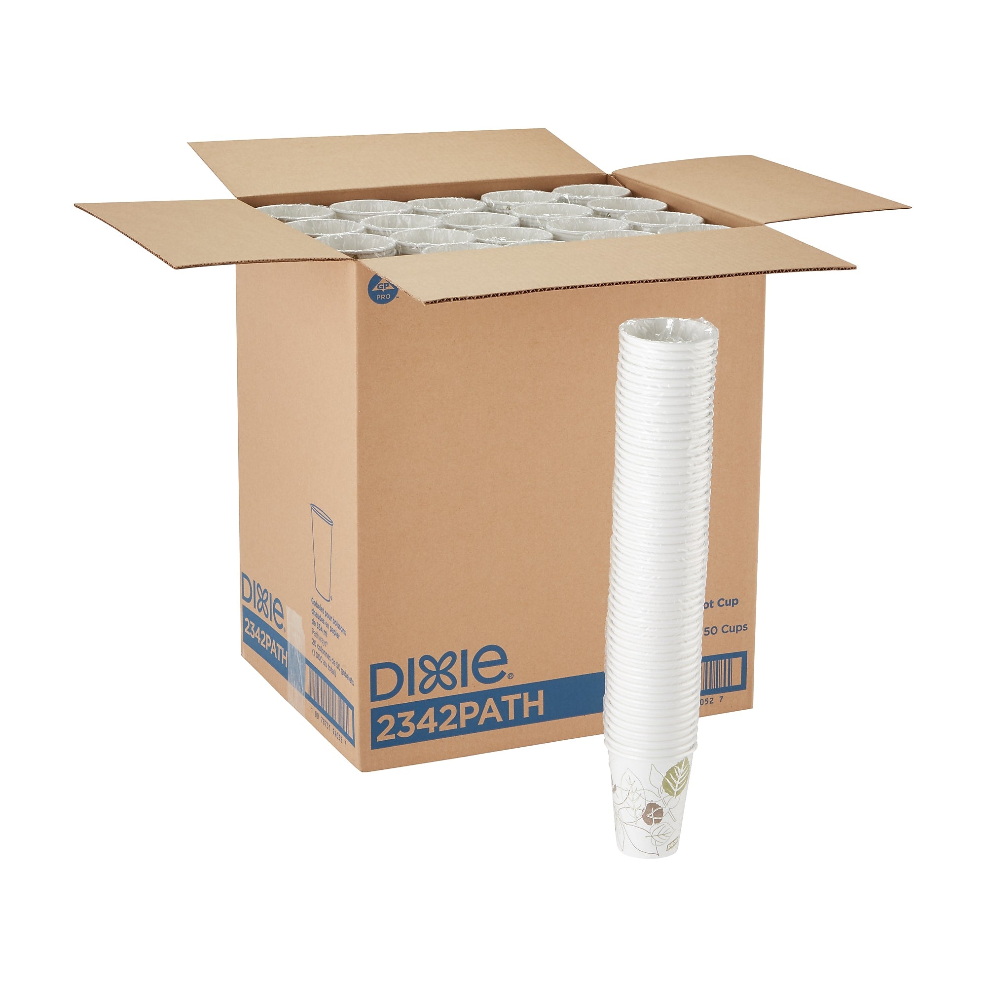Dixie Pathways Poly Paper Hot Cups, 12 oz., White, 1000/Carton