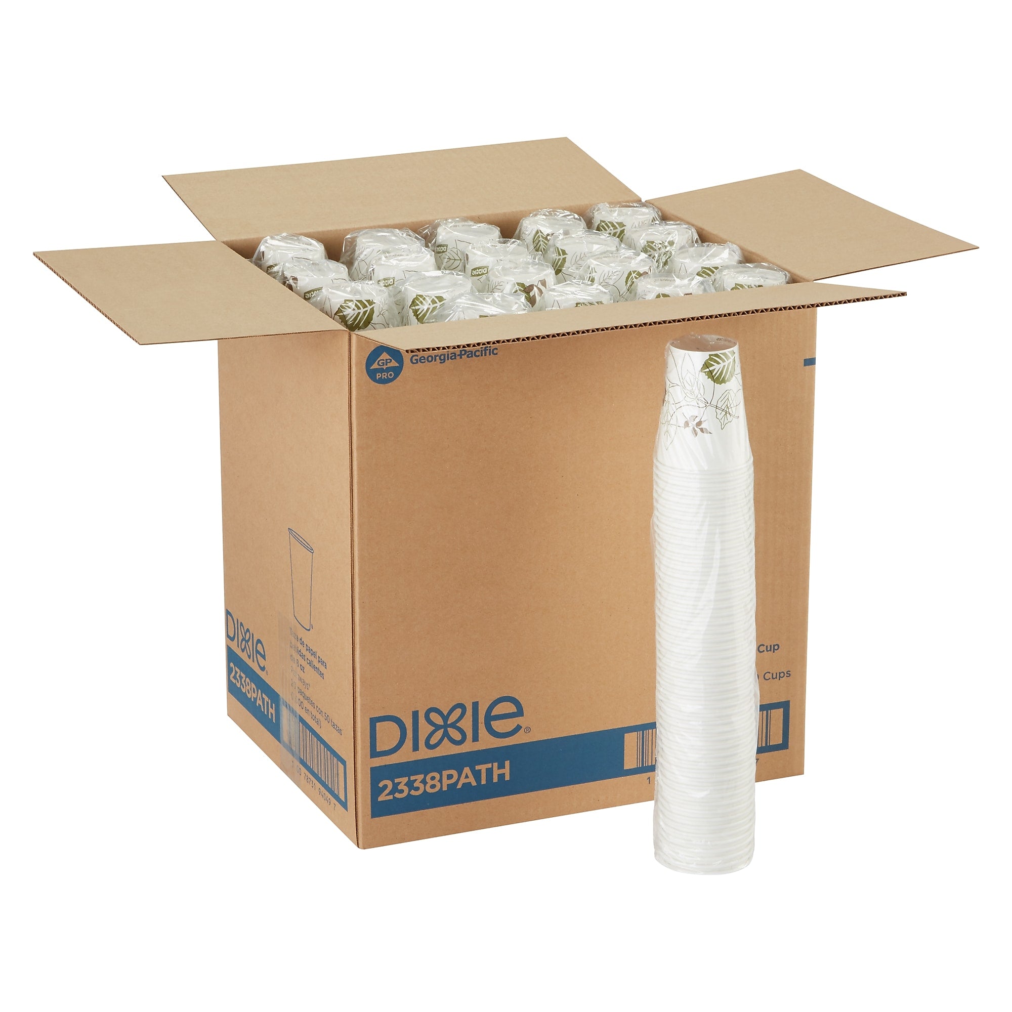 Dixie Pathways Poly Paper Hot Cups, 8 oz., White, 1000/Carton