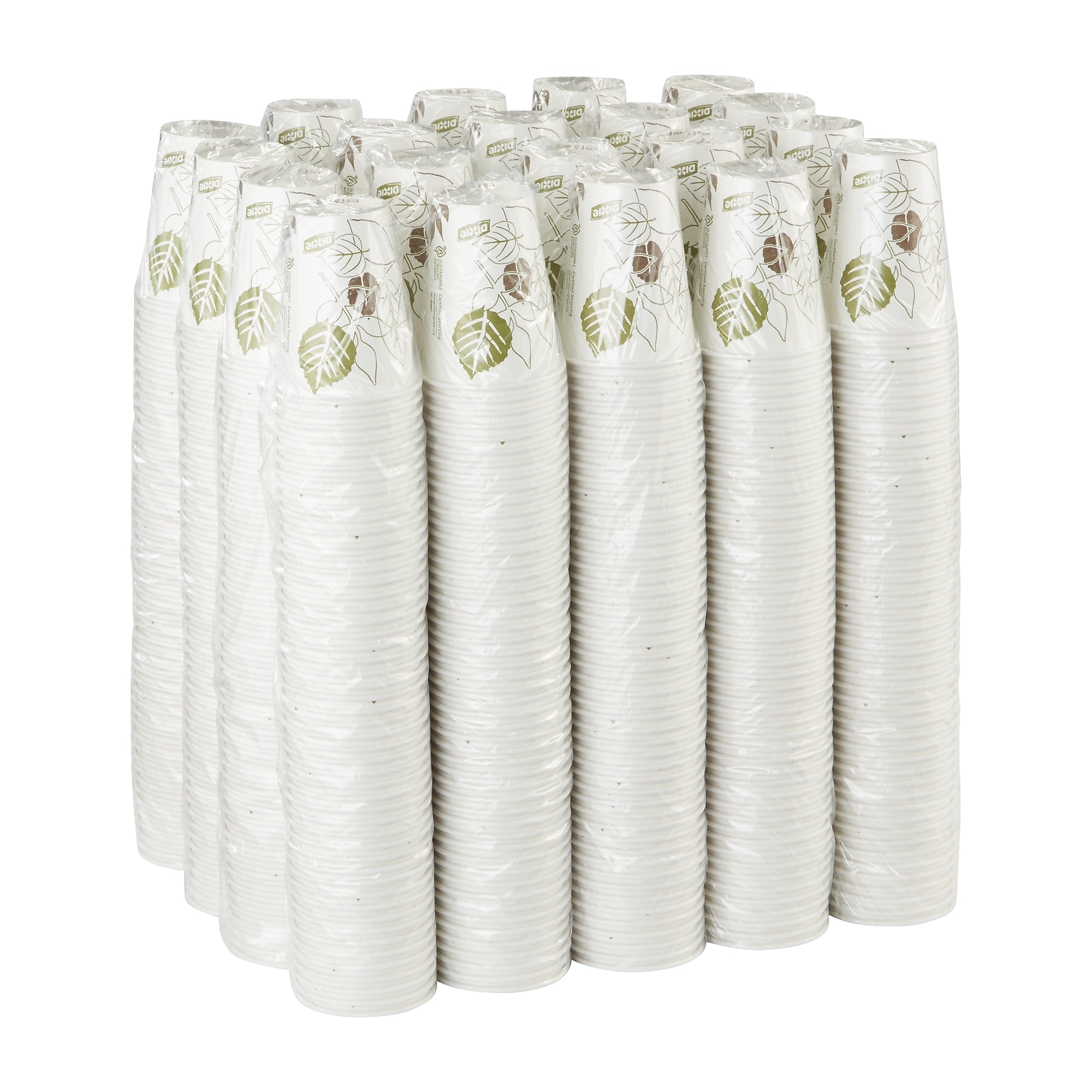 Dixie Pathways Poly Paper Hot Cups, 8 oz., White, 1000/Carton