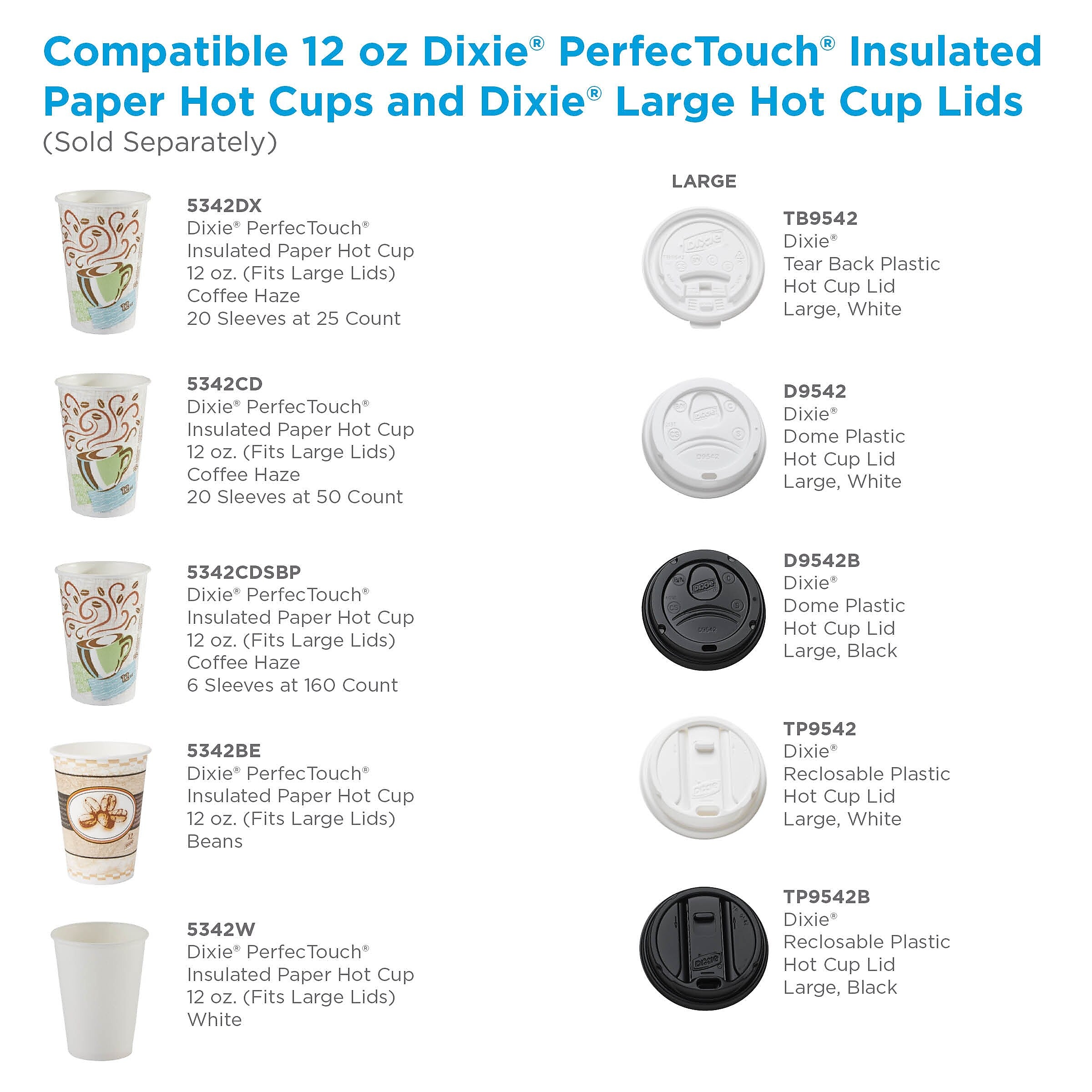 Dixie PerfecTouch Insulated Paper Hot Cup, 12 Oz., Coffee Haze, 160/Pack